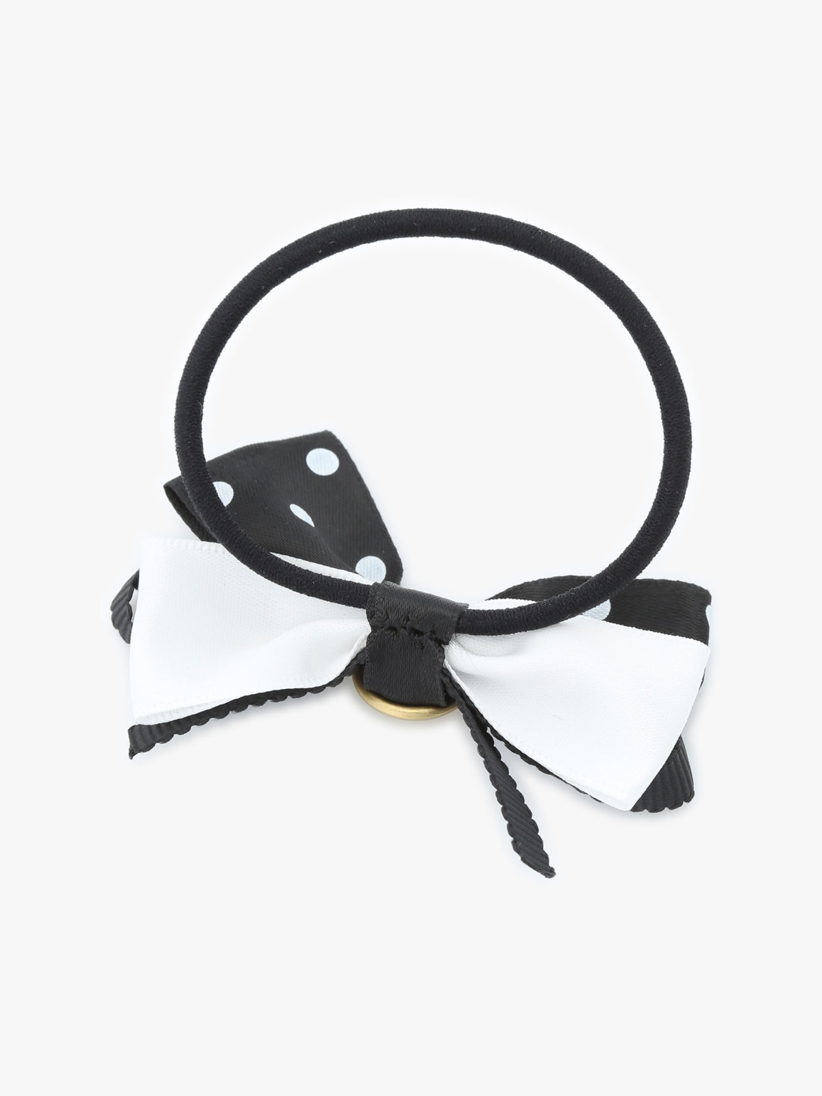 ENFANT ガールズ キッズ ”b.” ロゴ サテン ヘアゴム ブラック