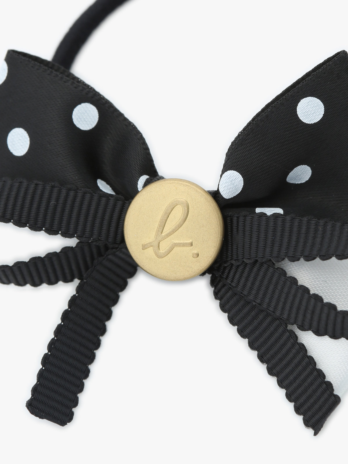 ENFANT ガールズ キッズ ”b.” ロゴ サテン ヘアゴム ブラック