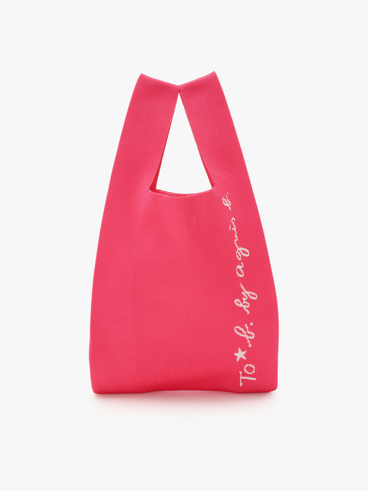To b. by agnès b. ニット ロゴトートバッグ ピンク