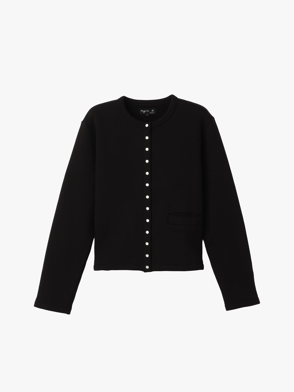 FEMME ウィメンズ コットン メルトン カーディガンプレッション "Phone" ブラック