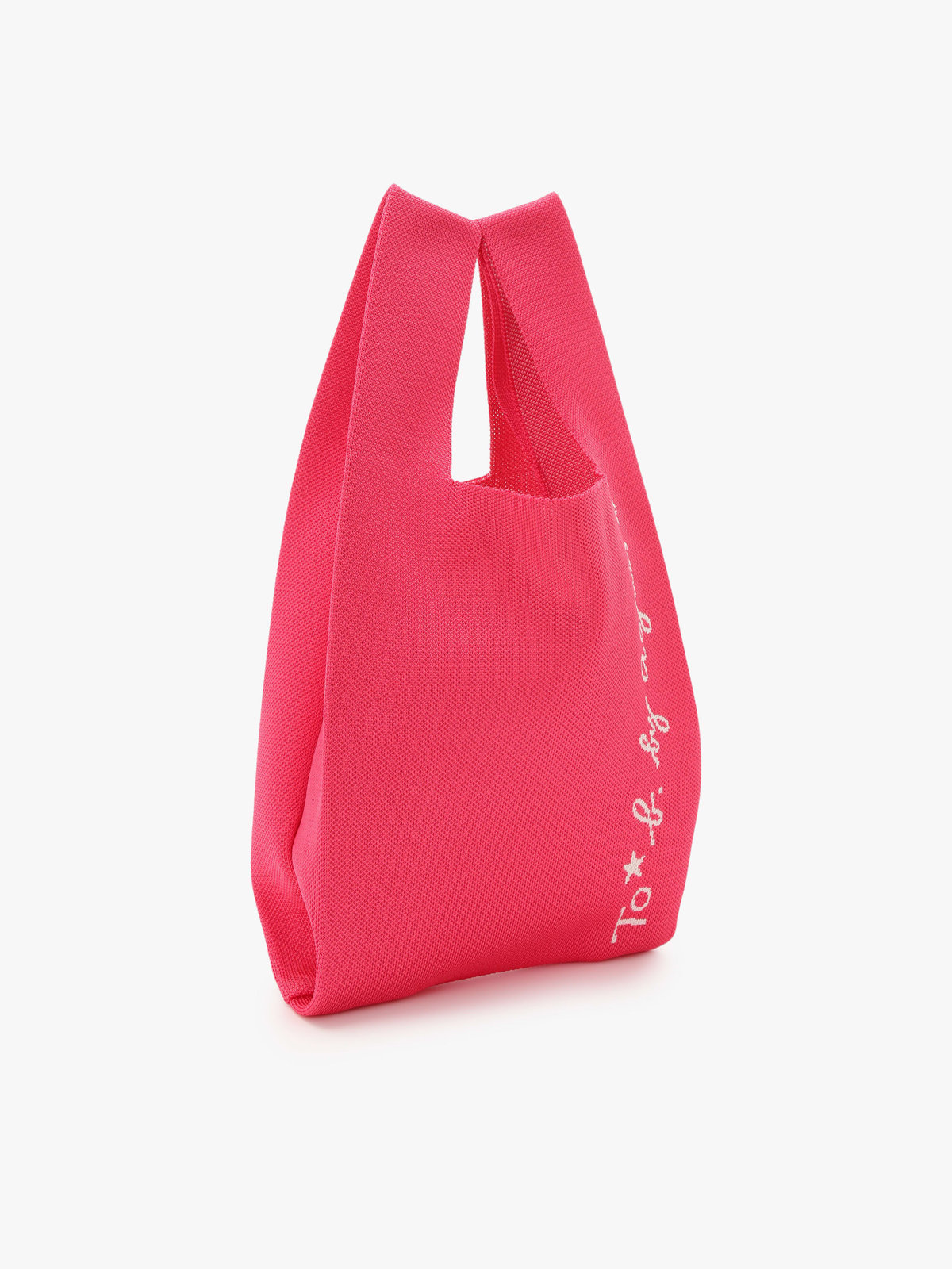 To b. by agnès b. ニット ロゴトートバッグ ピンク