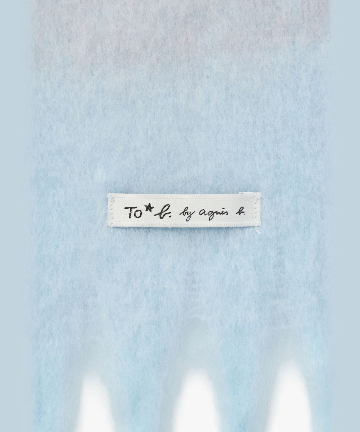 To b. by agnès b. WEBスペシャル ブロックチェック マフラー ライトブルー