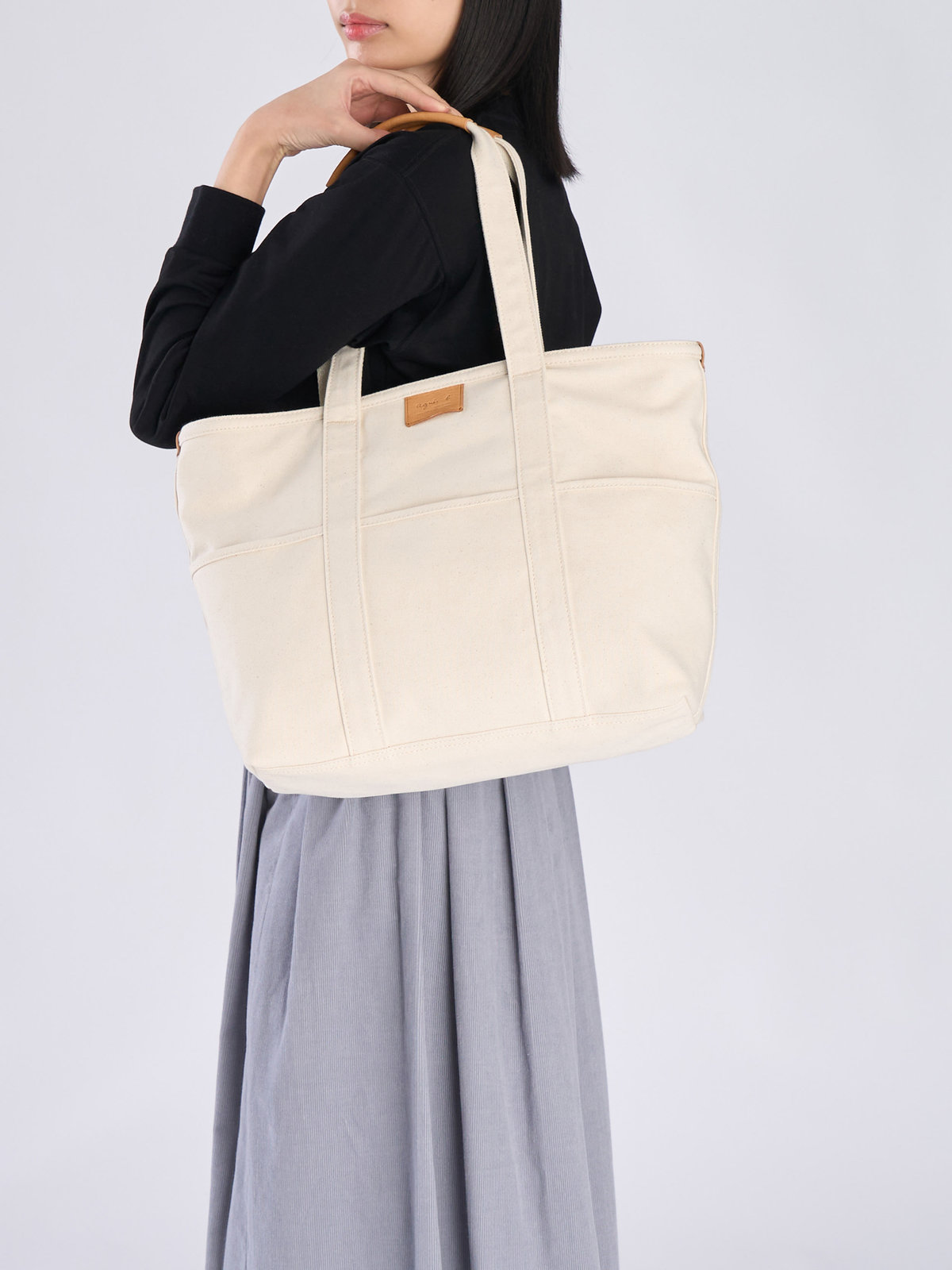 VOYAGE ウィメンズ バッグ＆ウォレット コットン ラージ トートバッグ ABS10-02 オフホワイト