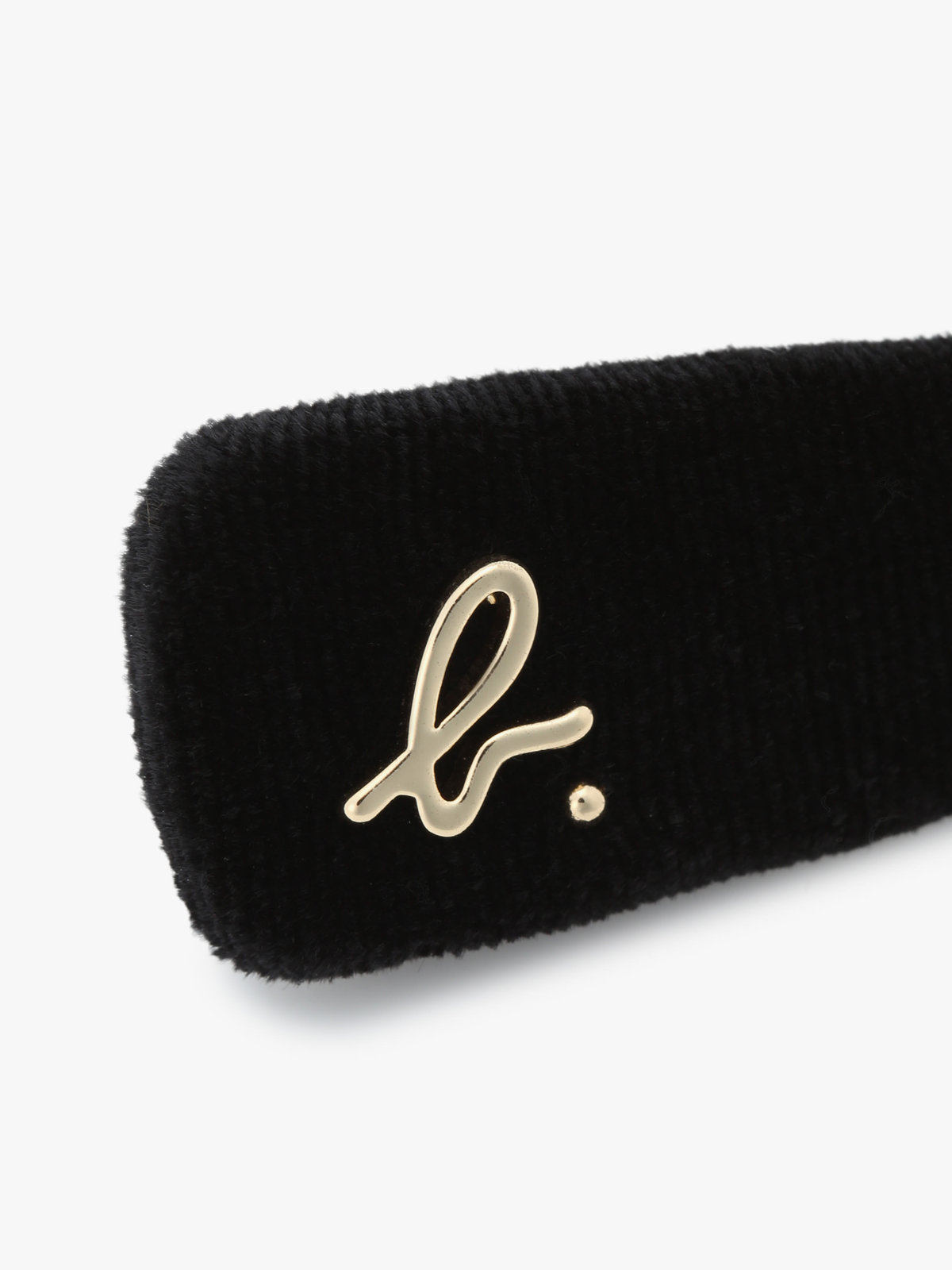 ENFANT ガールズ キッズ ”b.” ロゴ ベロア ヘアピン ブラック