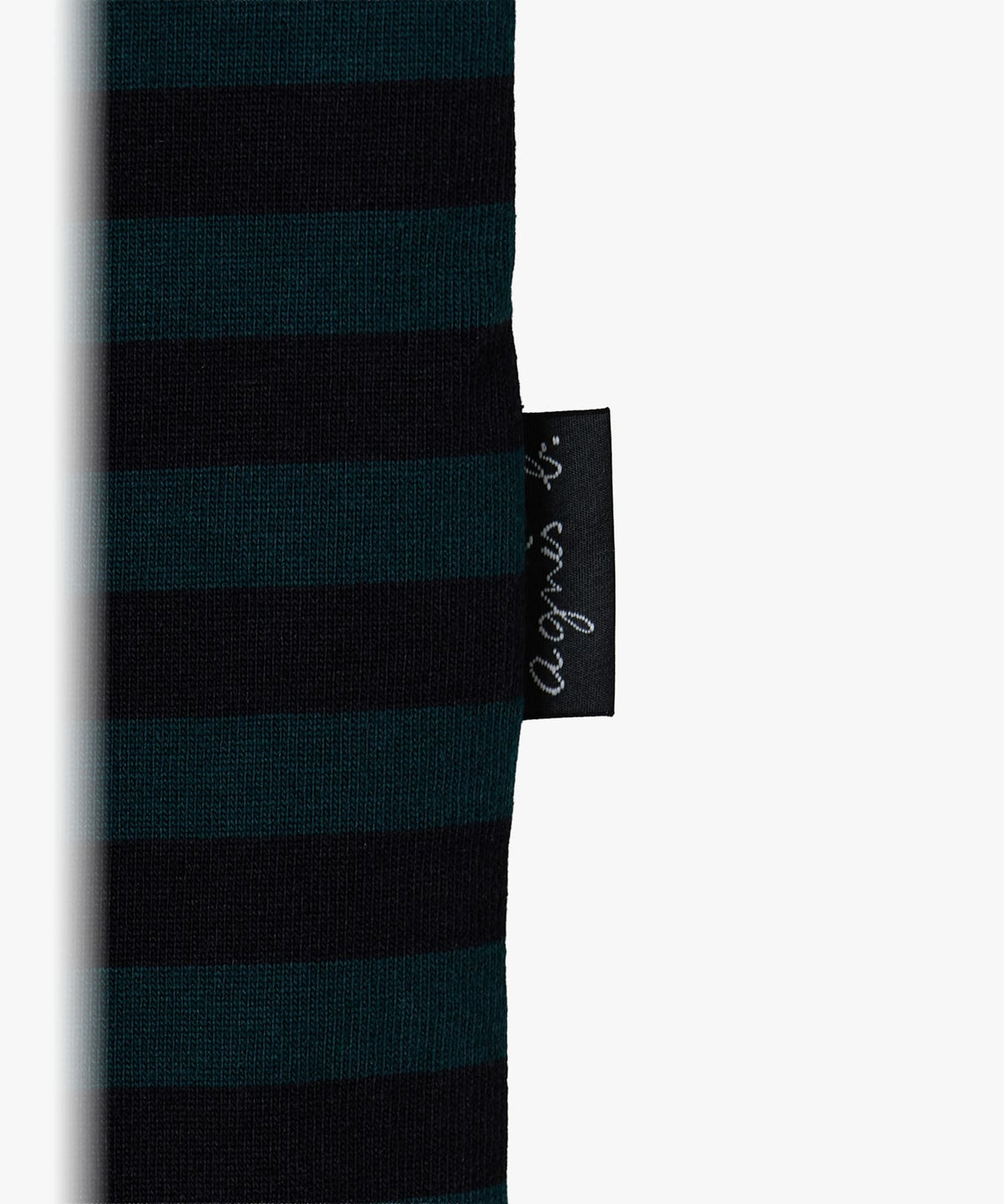 HOMME メンズ メンズ 細ボーダー コットン 長袖 Tシャツ ブラック×グリーン
