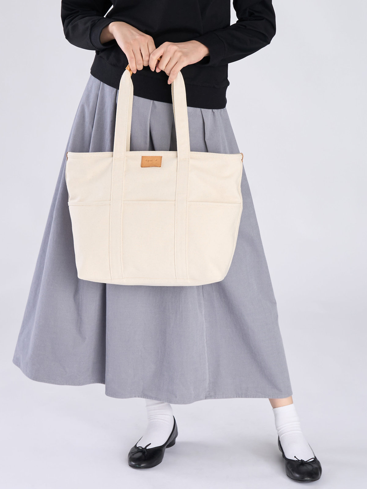 VOYAGE ウィメンズ バッグ＆ウォレット コットン ラージ トートバッグ ABS10-02 オフホワイト