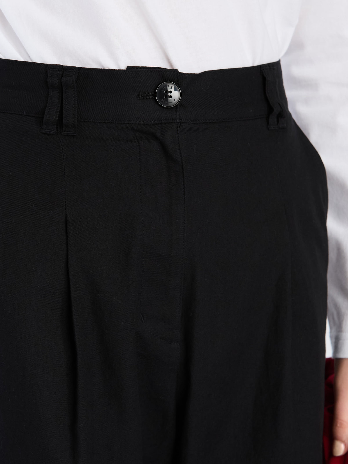 To b. by agnès b. 【Outlet】コットン タックパンツ ブラック