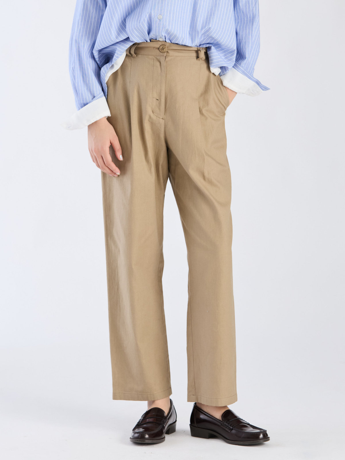 To b. by agnès b. 【Outlet】コットン タックパンツ ベージュ