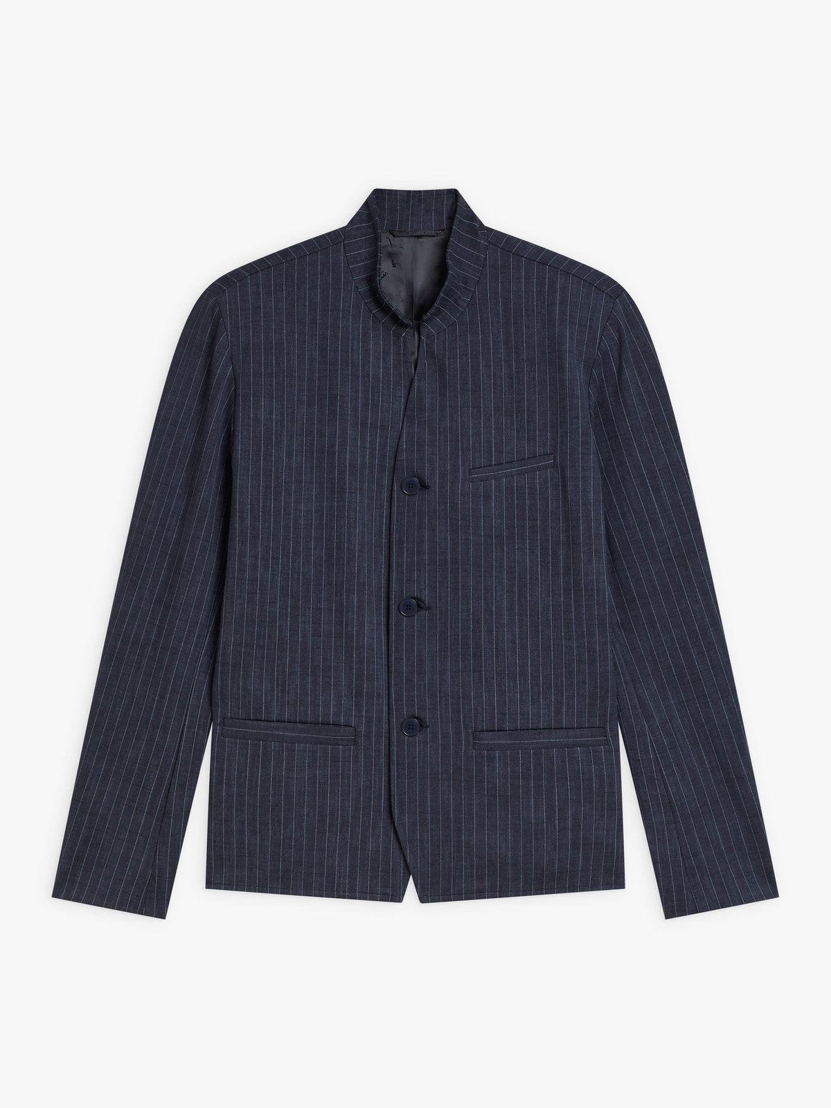 HOMME メンズ メンズ ストライプ ハイネック ジャケット ”Francois” ブルー系その他