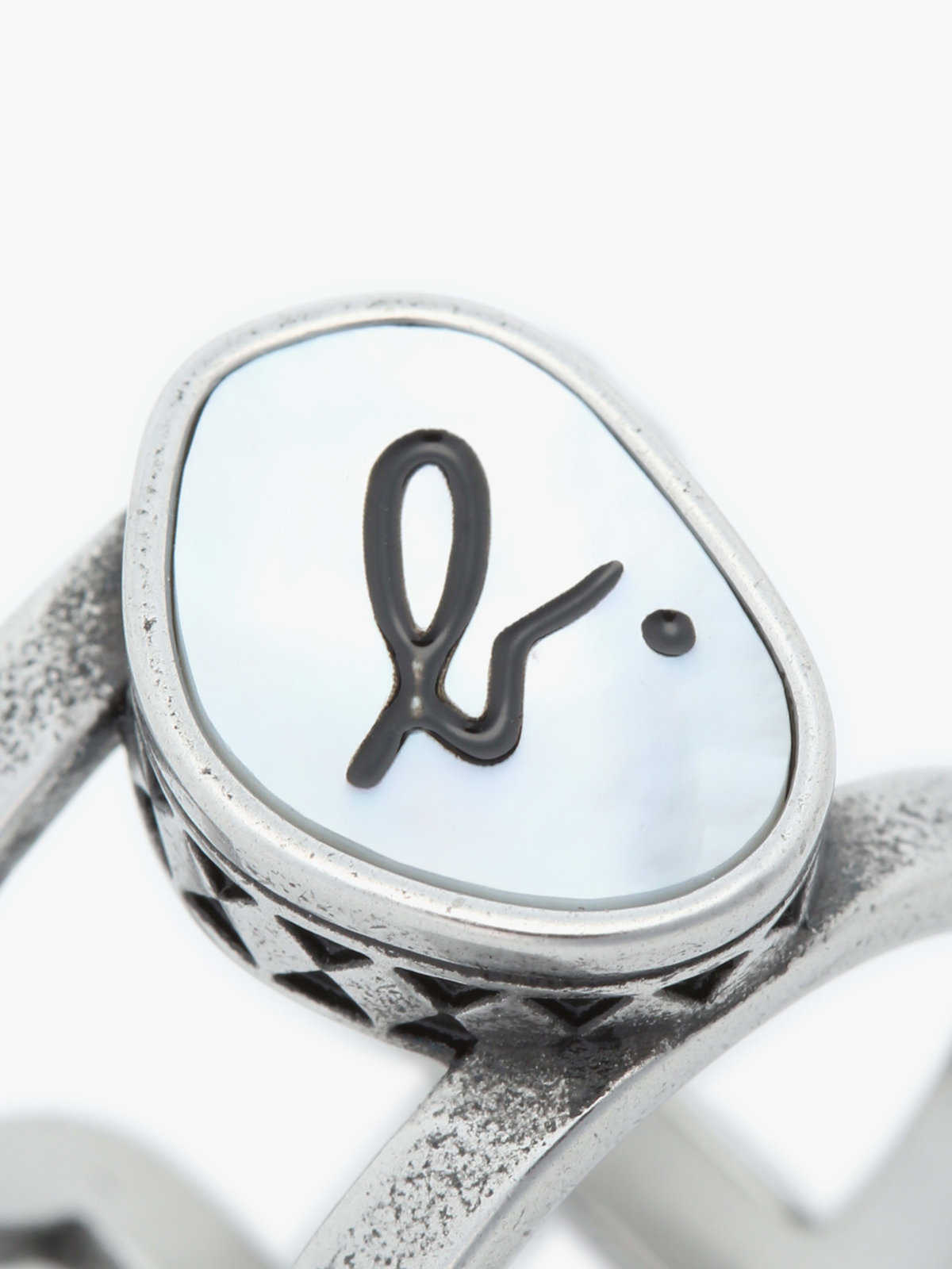 HOMME メンズ メンズ ”b.”ロゴ リング ”Adriel” シルバー