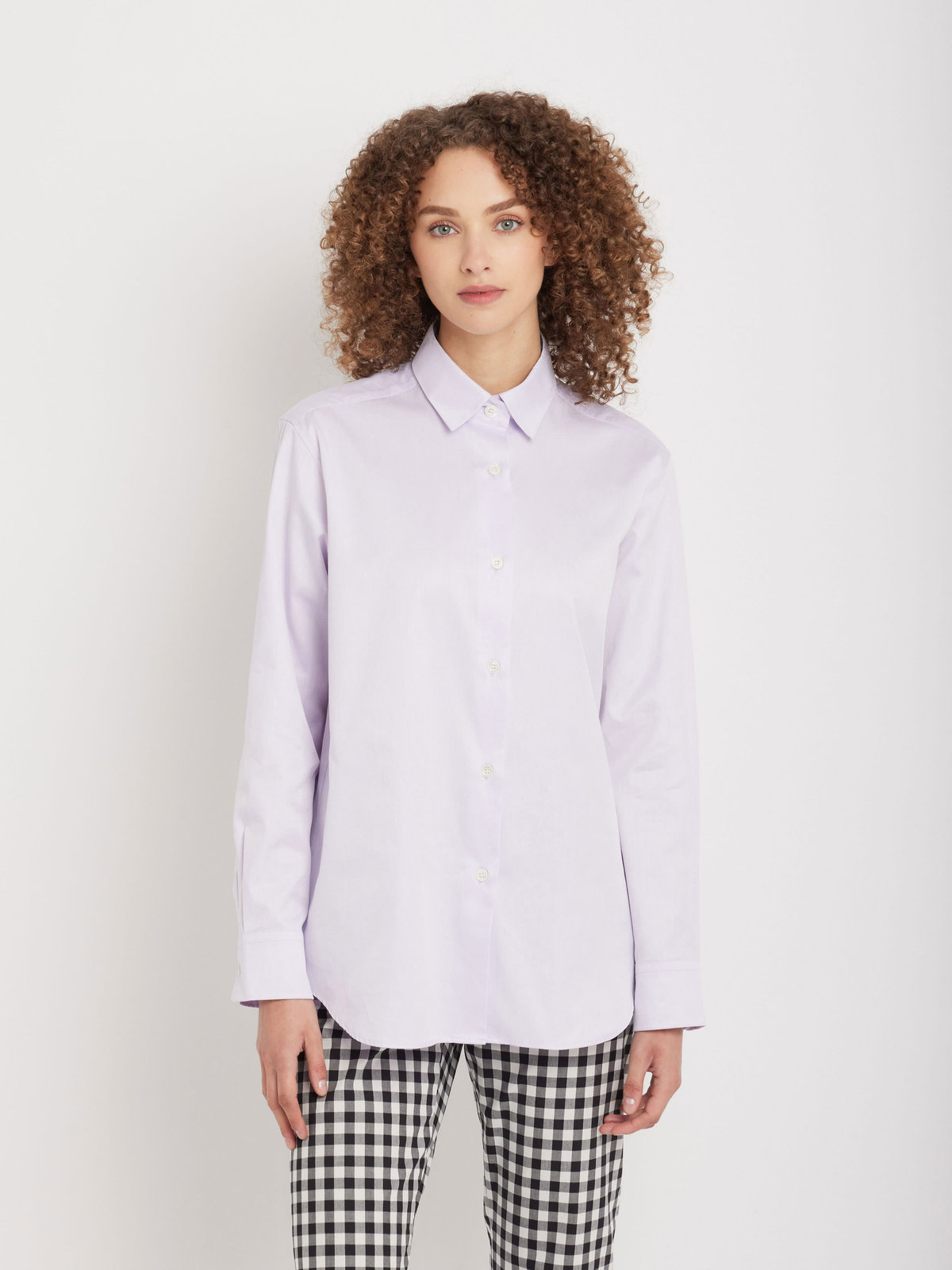 FEMME ウィメンズ コットンツイル 長袖 シャツ ”Saori” パープル系その他