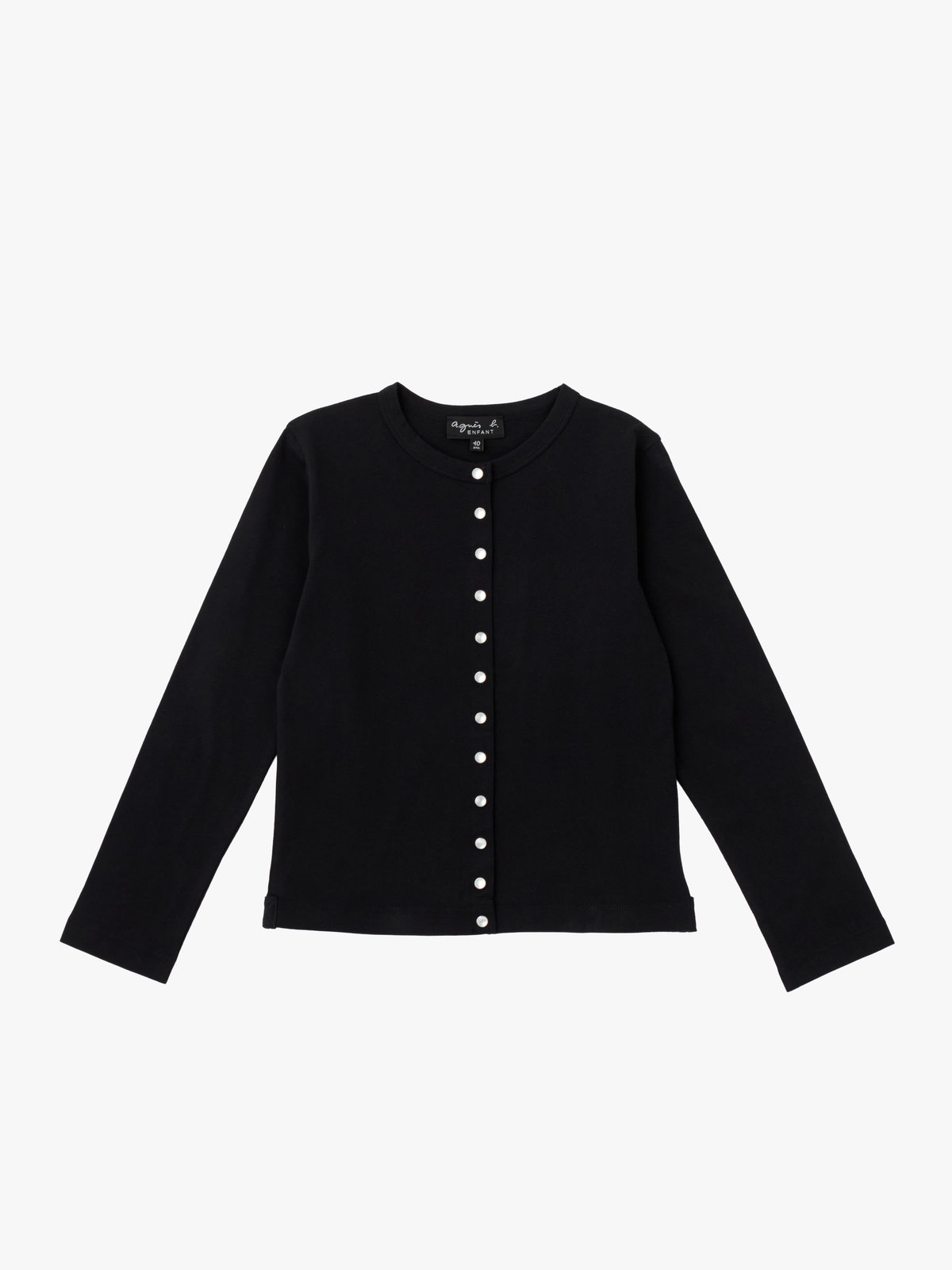 ENFANT ユニセックス キッズ コットン 長袖 カーディガンプレッション ブラック