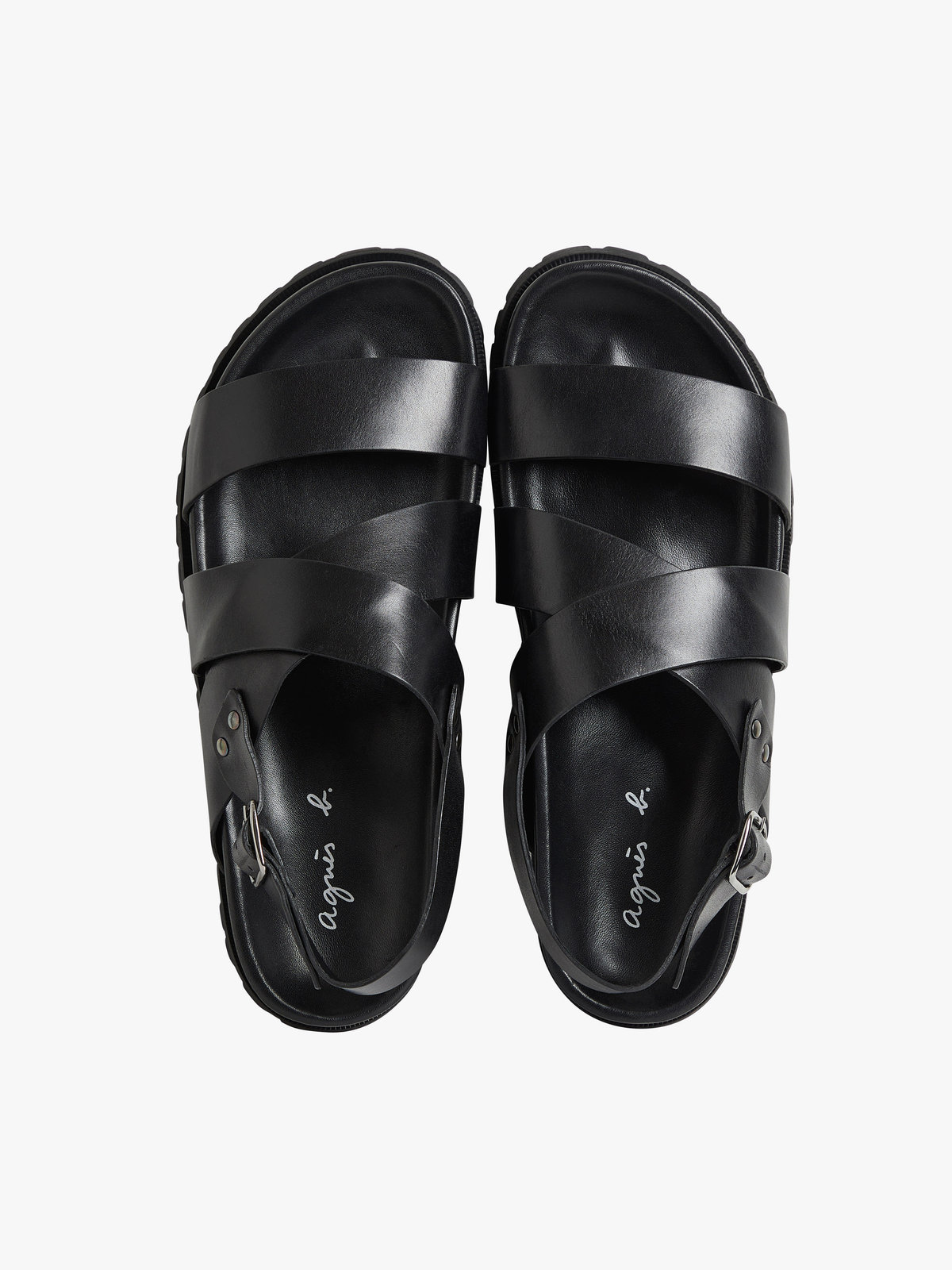 HOMME メンズ 【Outlet】CU01 SANDALE レザーサンダル ブラック