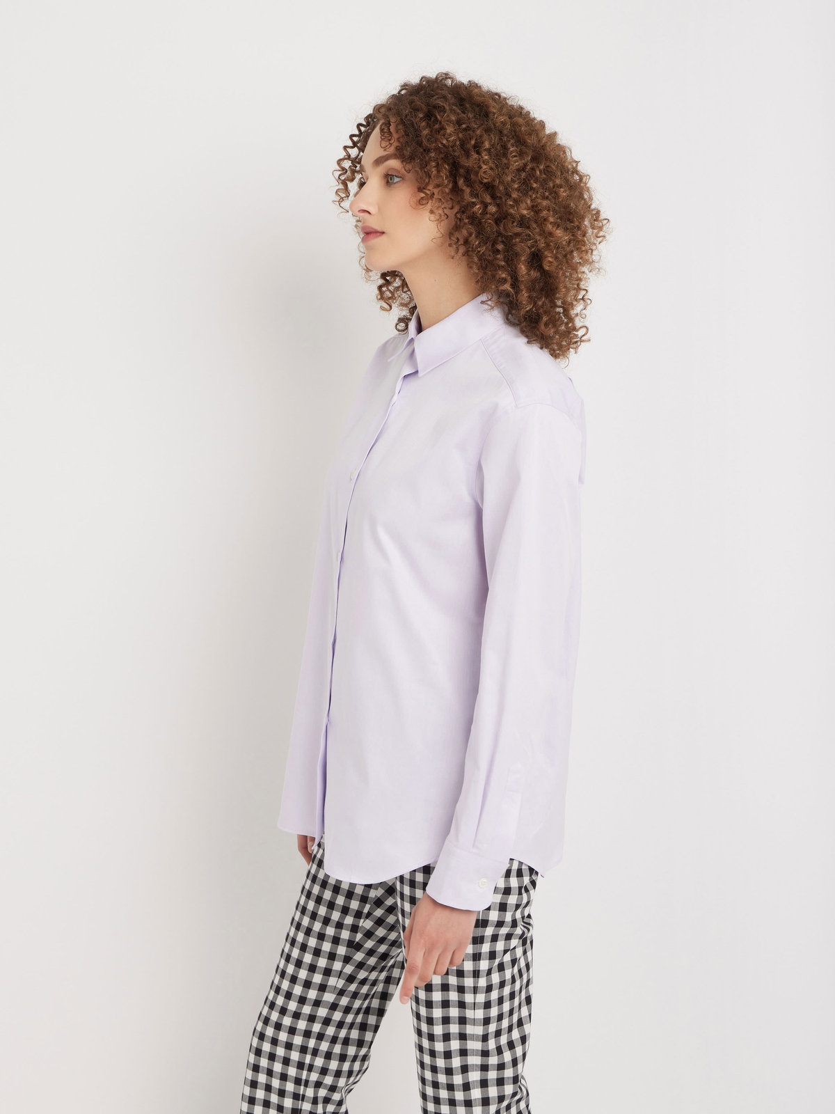 FEMME ウィメンズ コットンツイル 長袖 シャツ ”Saori” パープル系その他