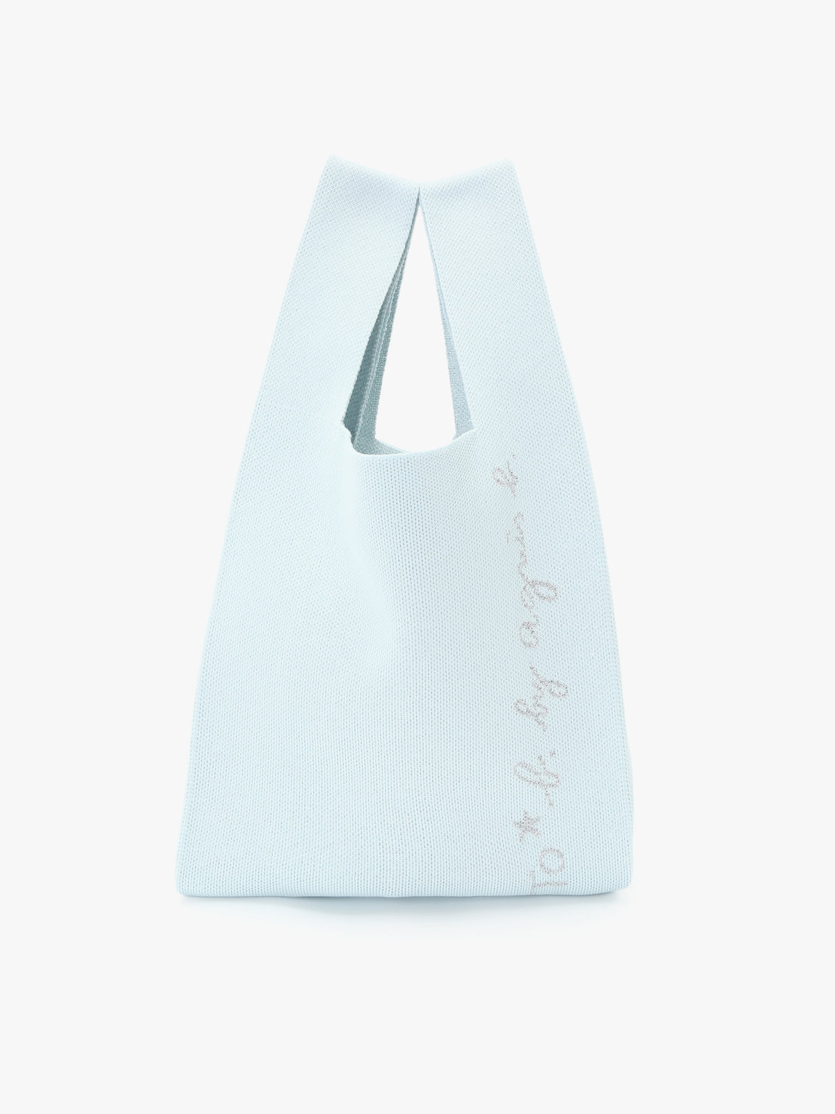 To b. by agnès b. ニット ロゴ トートバッグ ライトブルー