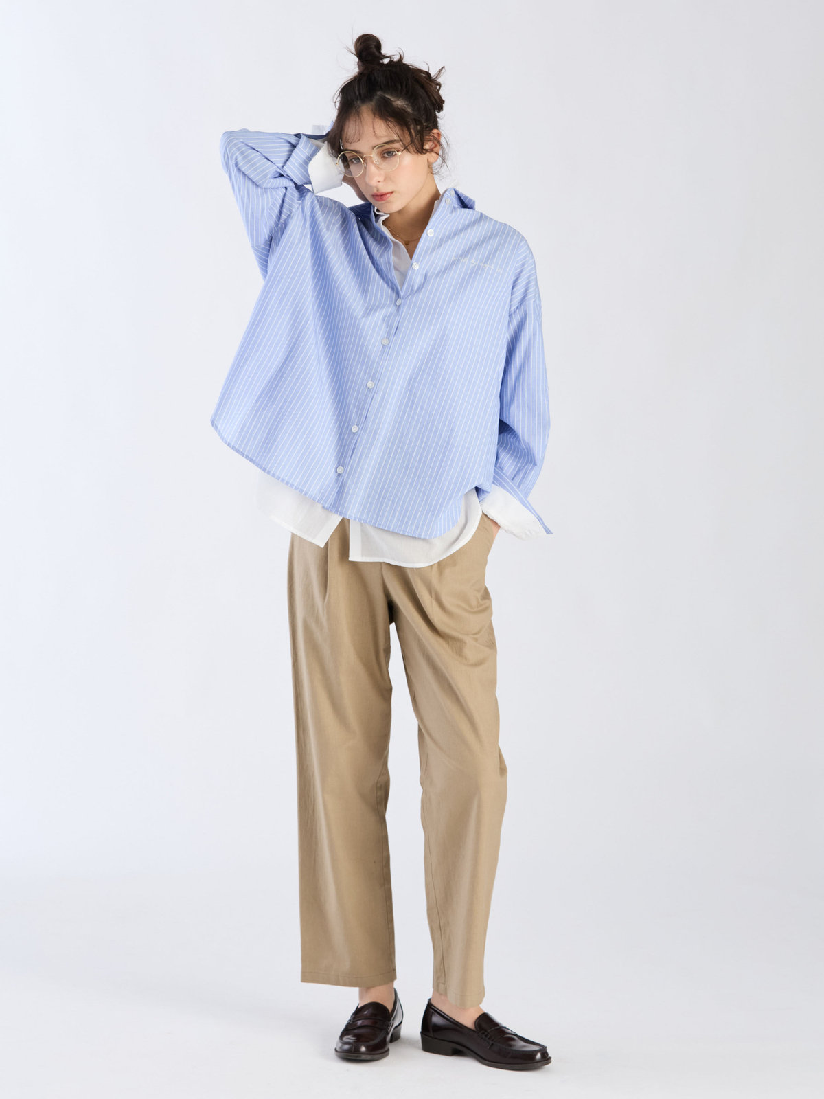 To b. by agnès b. 【Outlet】コットン タックパンツ ベージュ