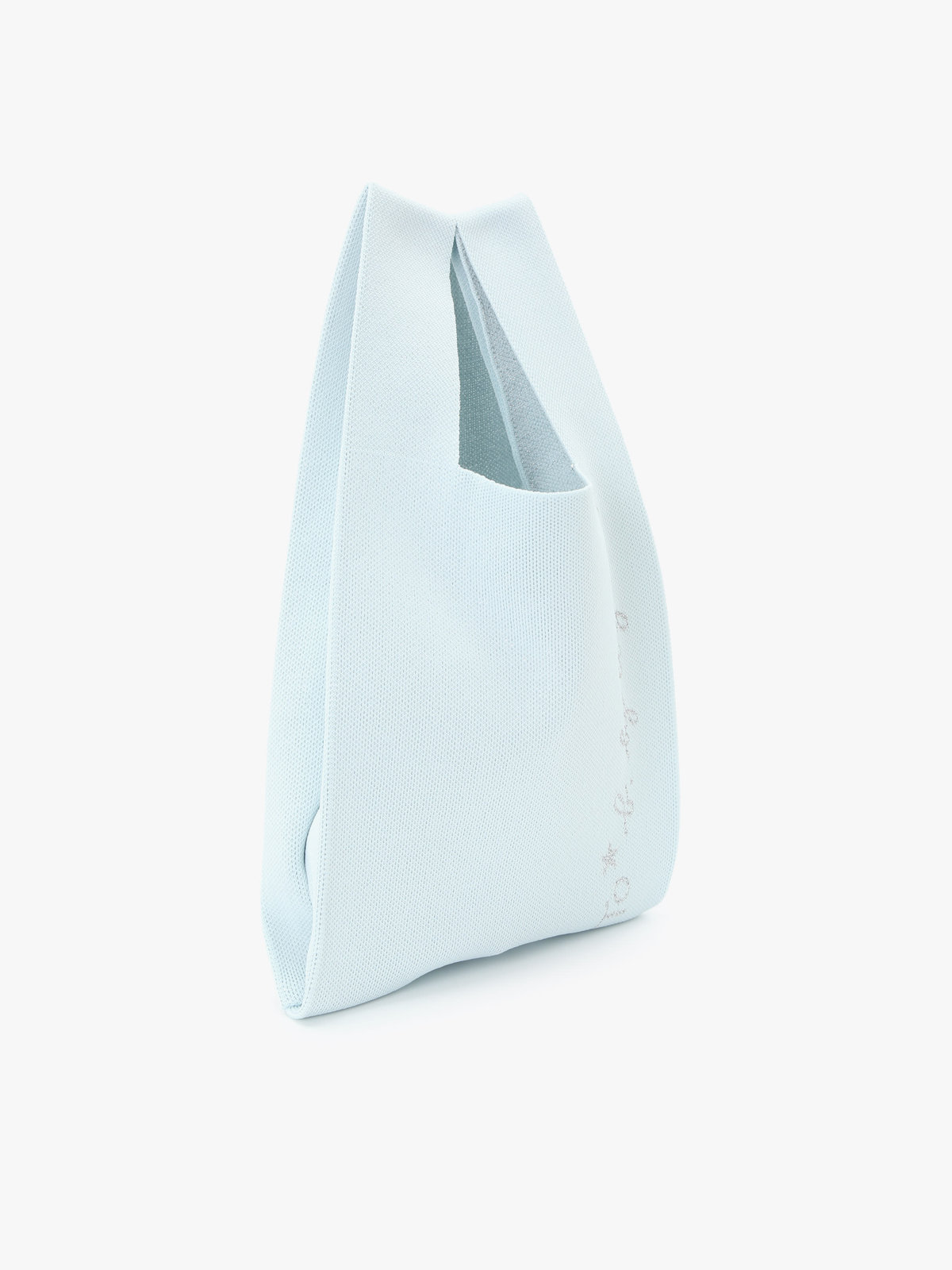 To b. by agnès b. ニット ロゴ トートバッグ ライトブルー