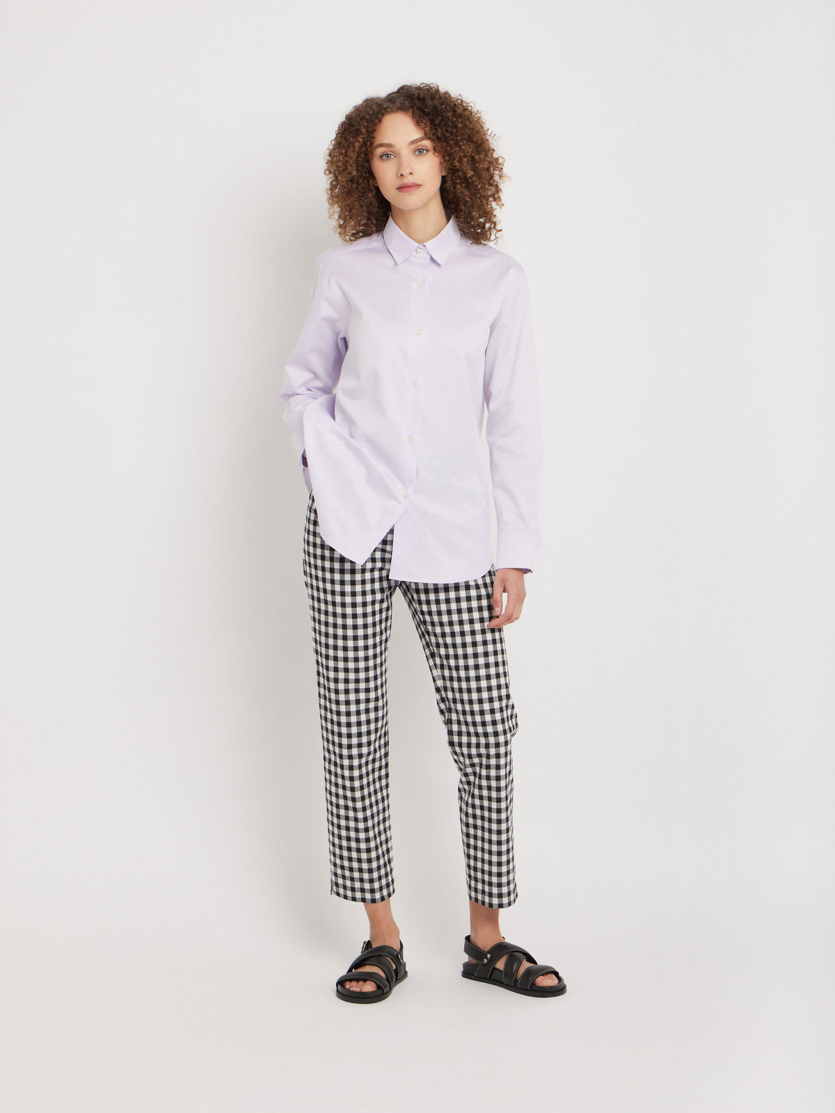 FEMME ウィメンズ コットンツイル 長袖 シャツ ”Saori” パープル系その他