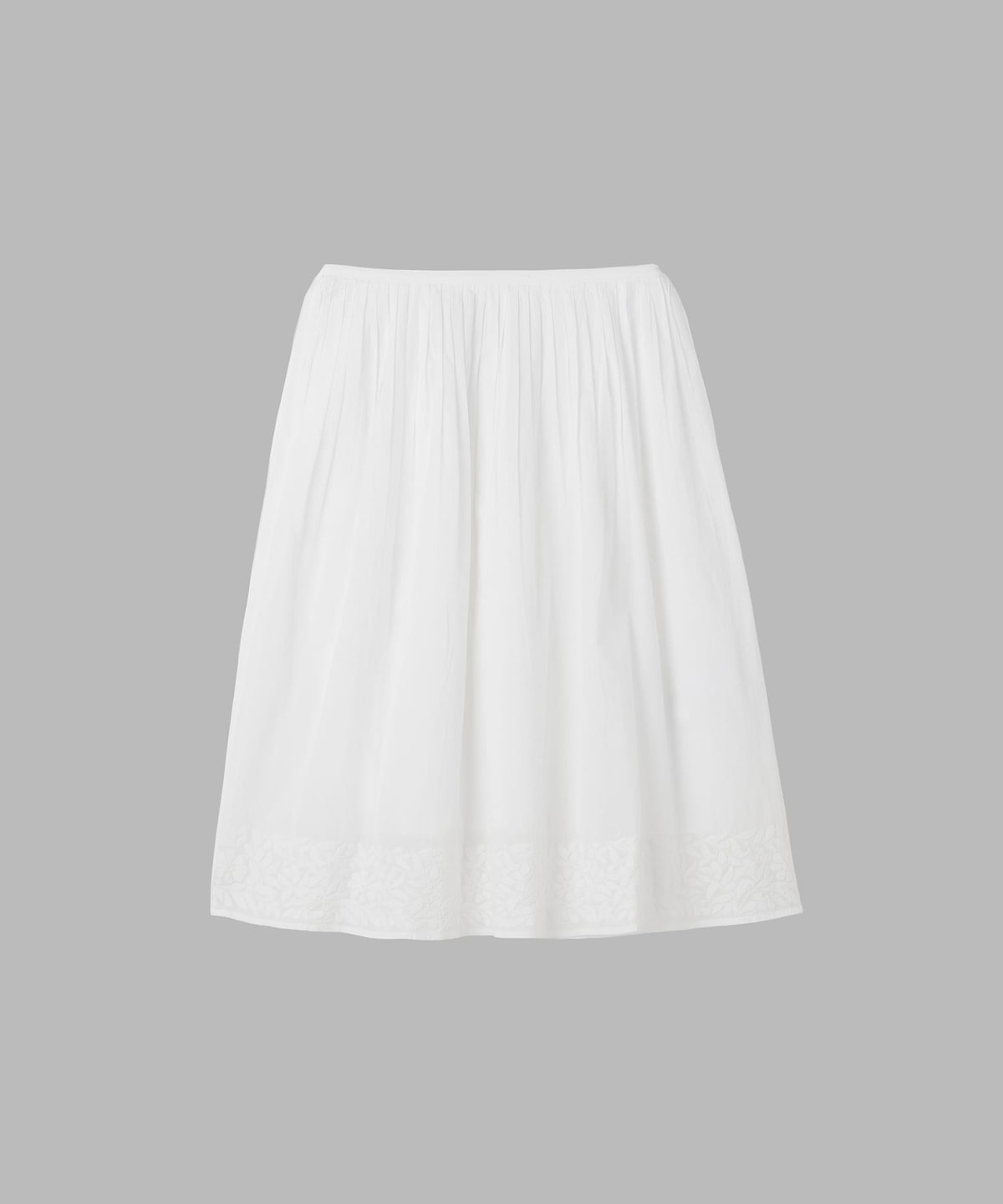 FEMME ウィメンズ 刺繍 コットン ロング スカート ホワイト