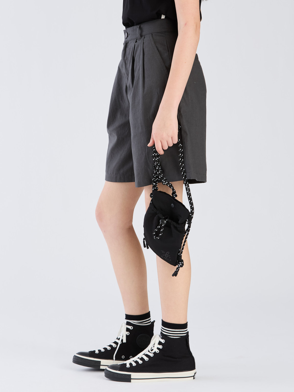 To b. by agnès b. 【Outlet】コットン ショートパンツ チャコールグレー