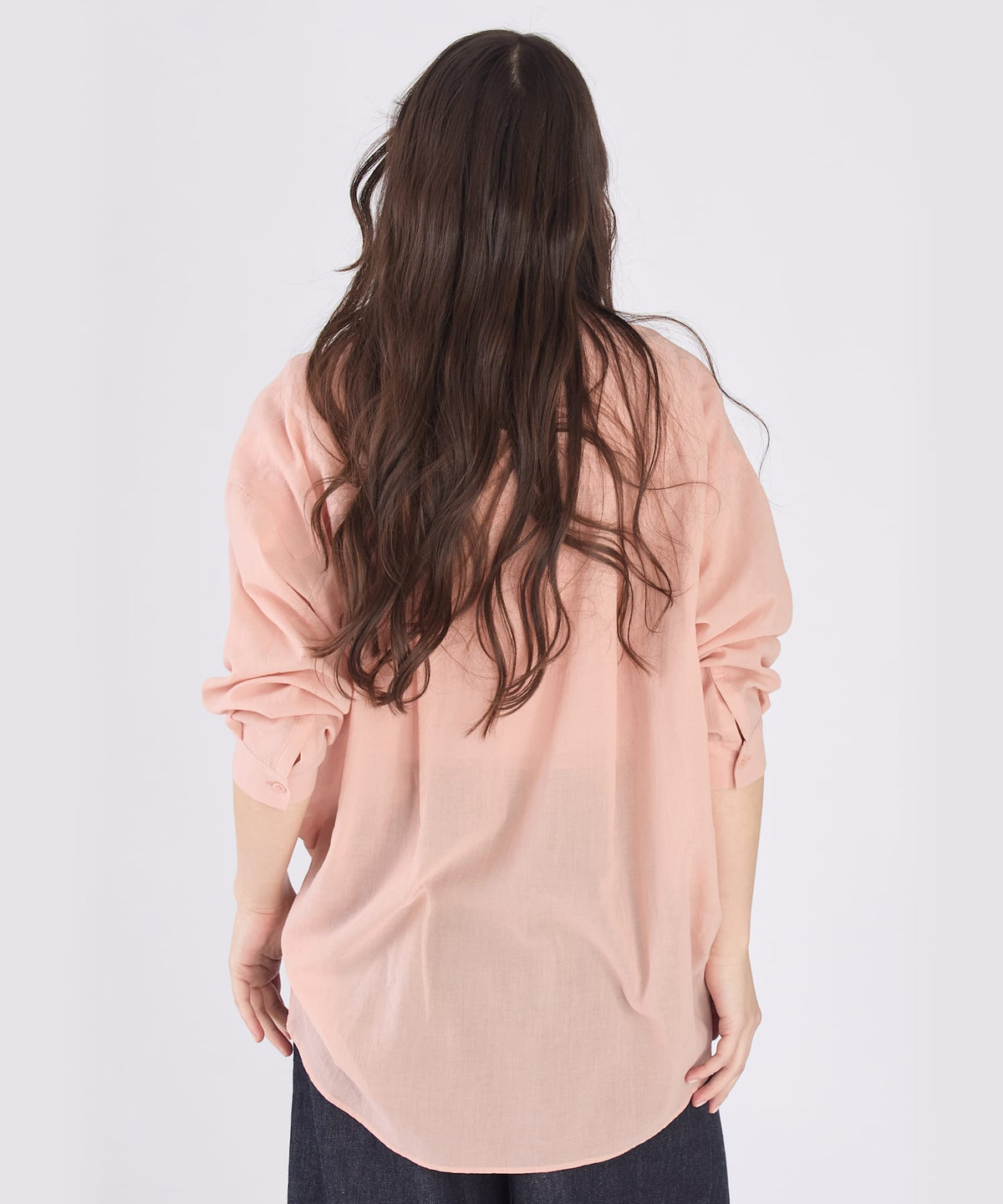 To b. by agnès b. コットン ロングスリーブ ボーイズシャツ ピンク