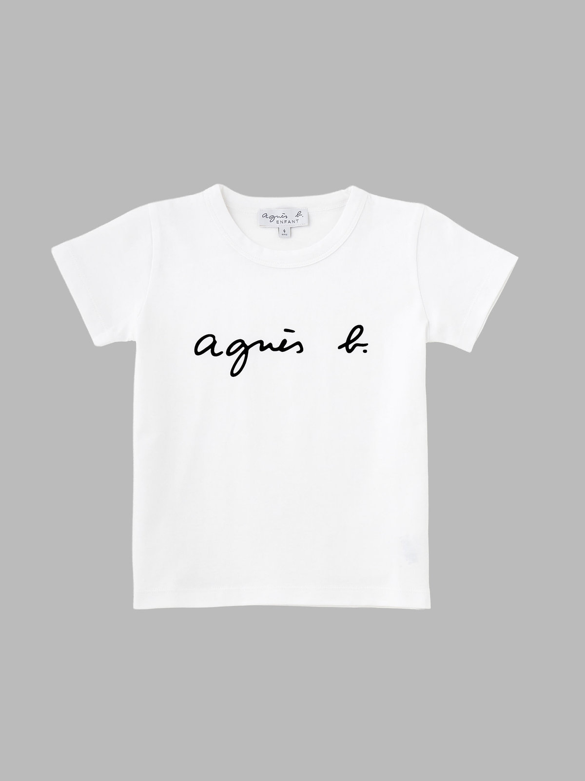 ENFANT ユニセックス キッズ ロゴ コットン 半袖 Tシャツ ホワイト