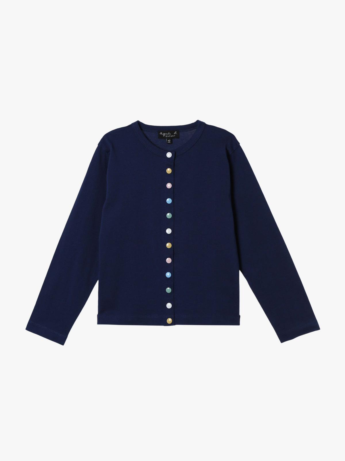 ENFANT ユニセックス キッズ マルチカラー コットン 長袖 カーディガンプレッション ネイビー