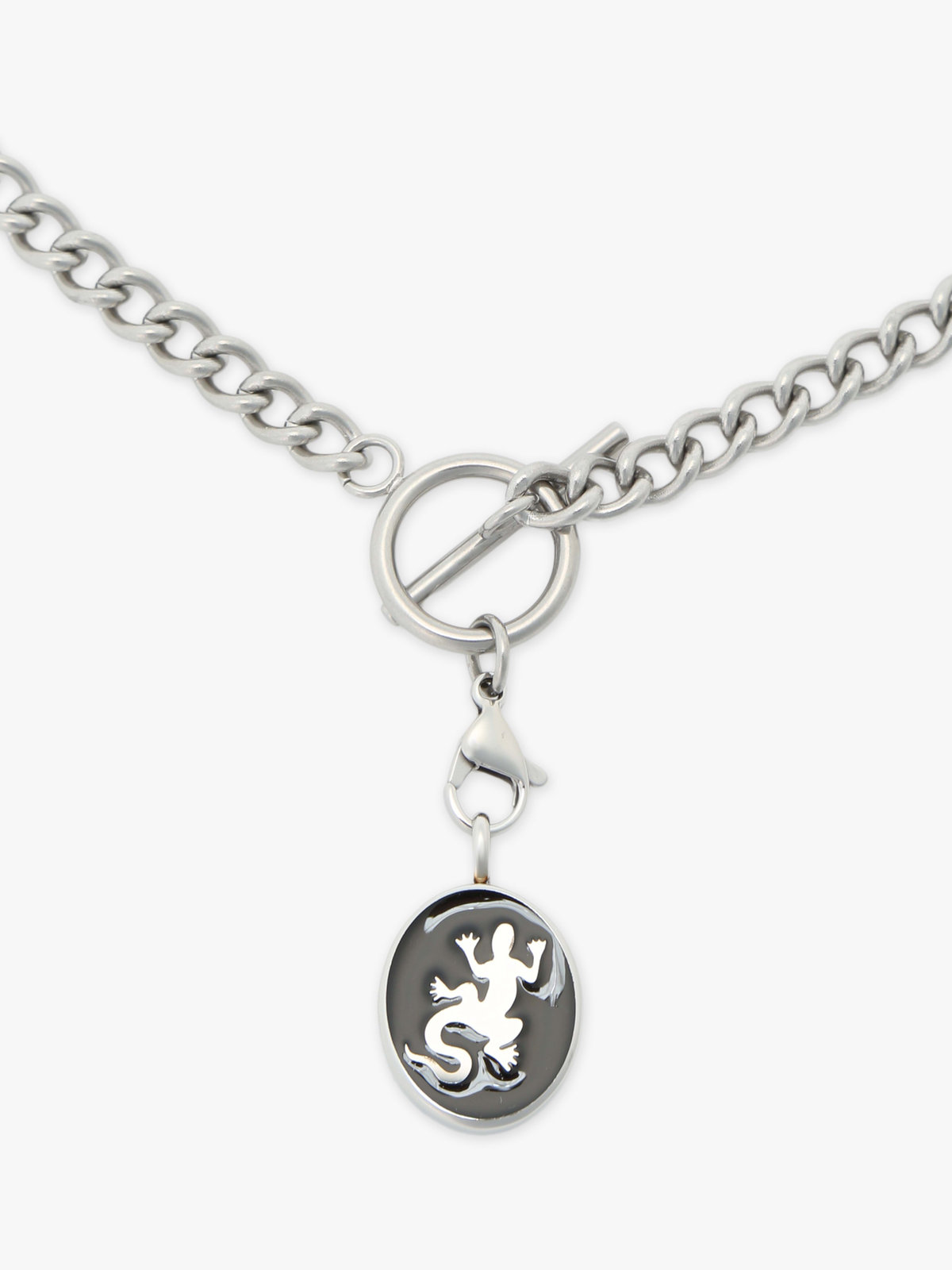 HOMME メンズ メンズ スチール ネックレス ”Lezard” シルバー