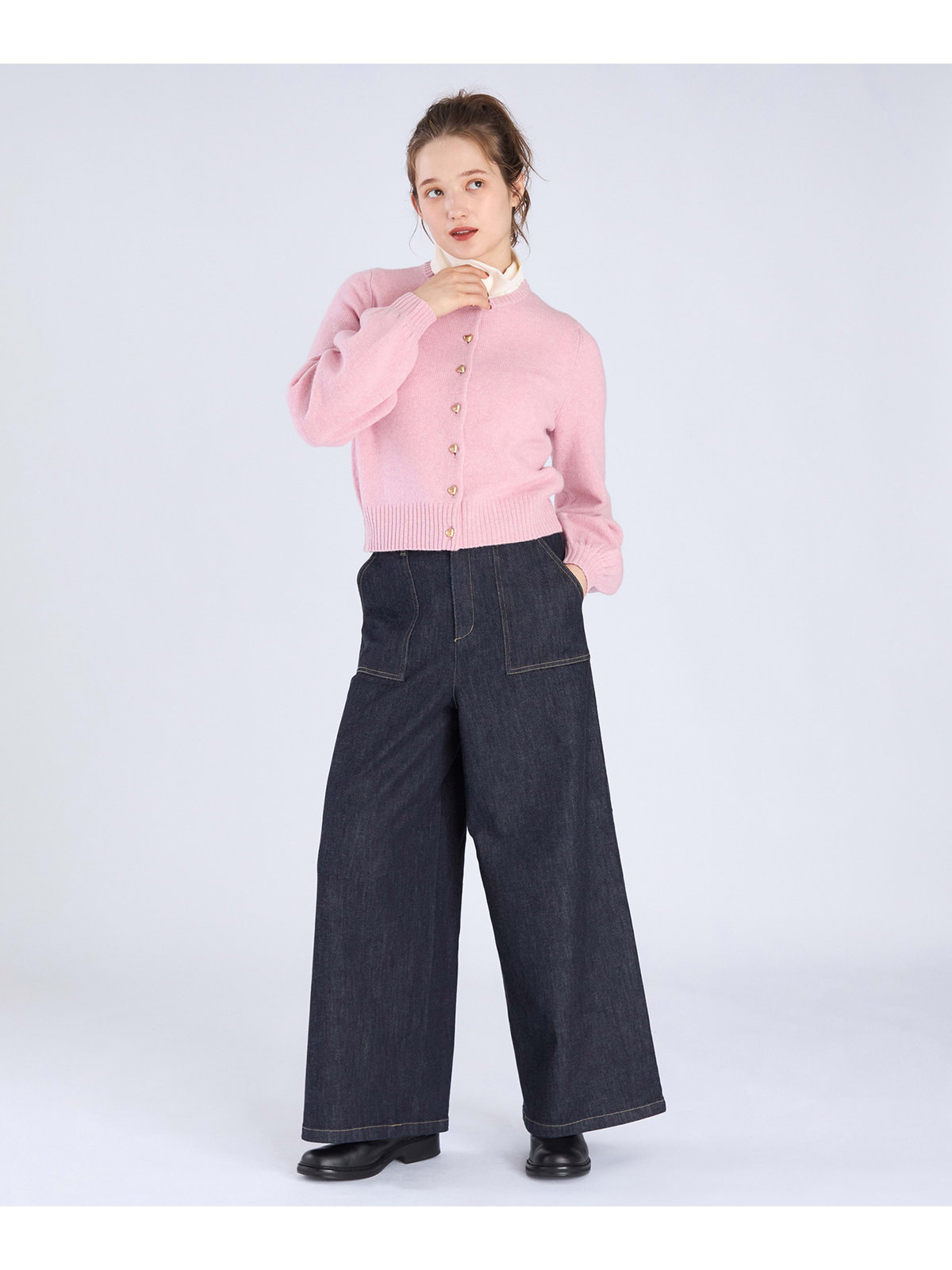 To b. by agnès b. ラブリーカーディガン ピンク