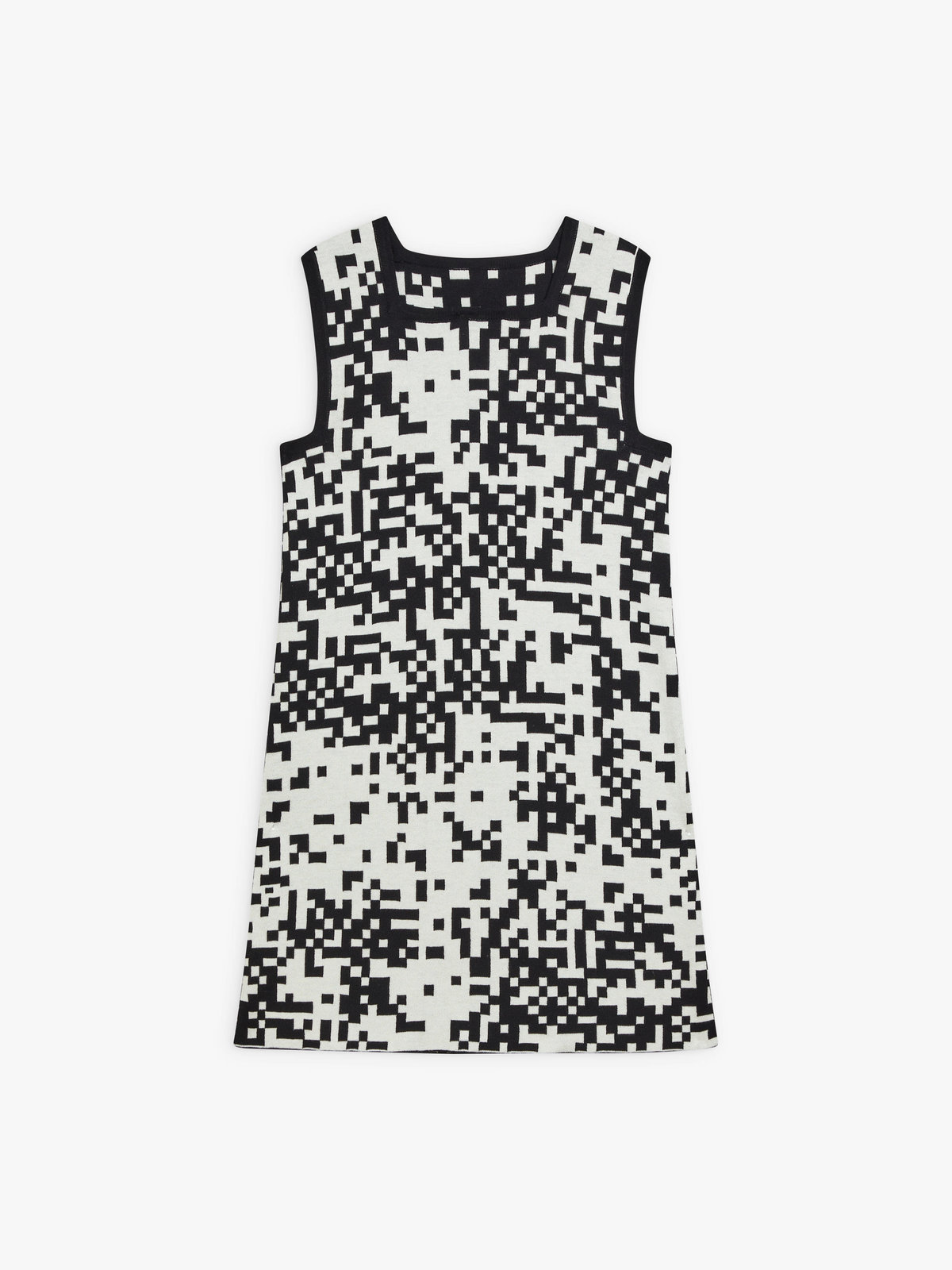 FEMME ウィメンズ コットン スクエアネック ミニワンピース ”Pixel” ブラック