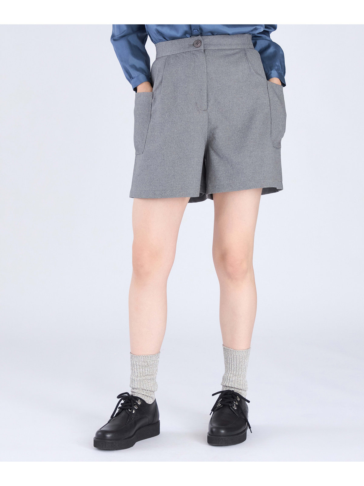 To b. by agnès b. サイドポケット ショートパンツ グレー