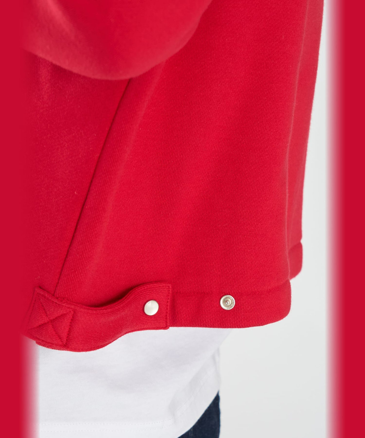 FEMME ウィメンズ コットン メルトン 長袖 カーディガンプレッション "Le Classique" レッド