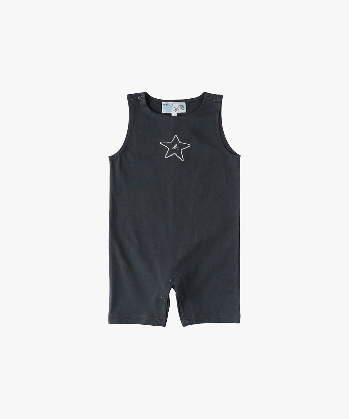 ENFANT ベビー ベビー "b." ロゴ スター コットン ノースリーブ サロペット "Missia" グレー