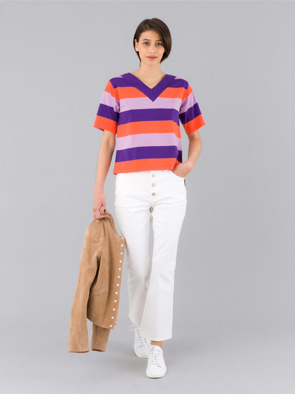 FEMME ウィメンズ JIC8 TS ERNEST MCD Tシャツ パープル×オレンジ