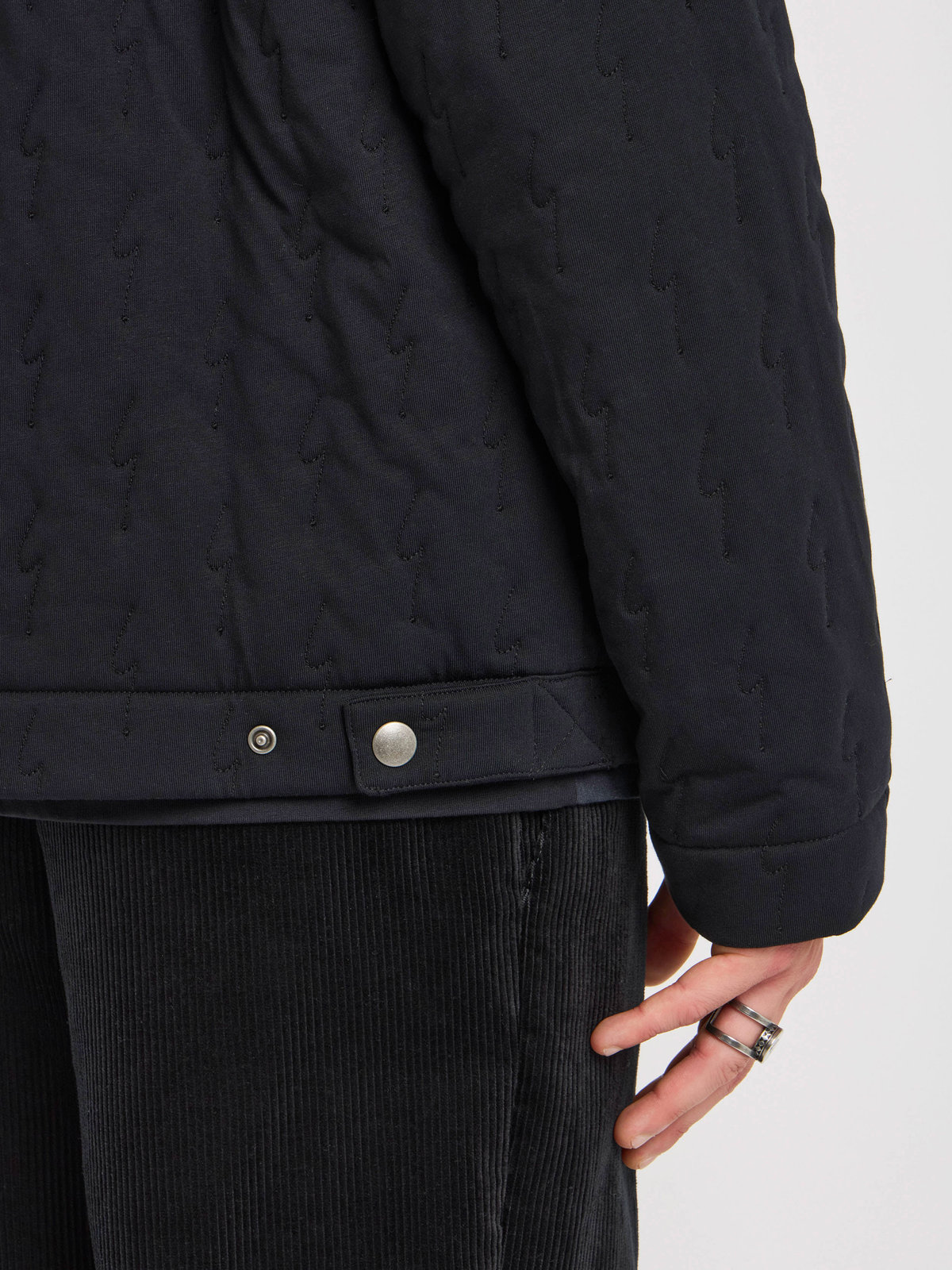 HOMME メンズ メンズ 刺繍 コットン 長袖 カーディガン "Point d'ironie" ブラック
