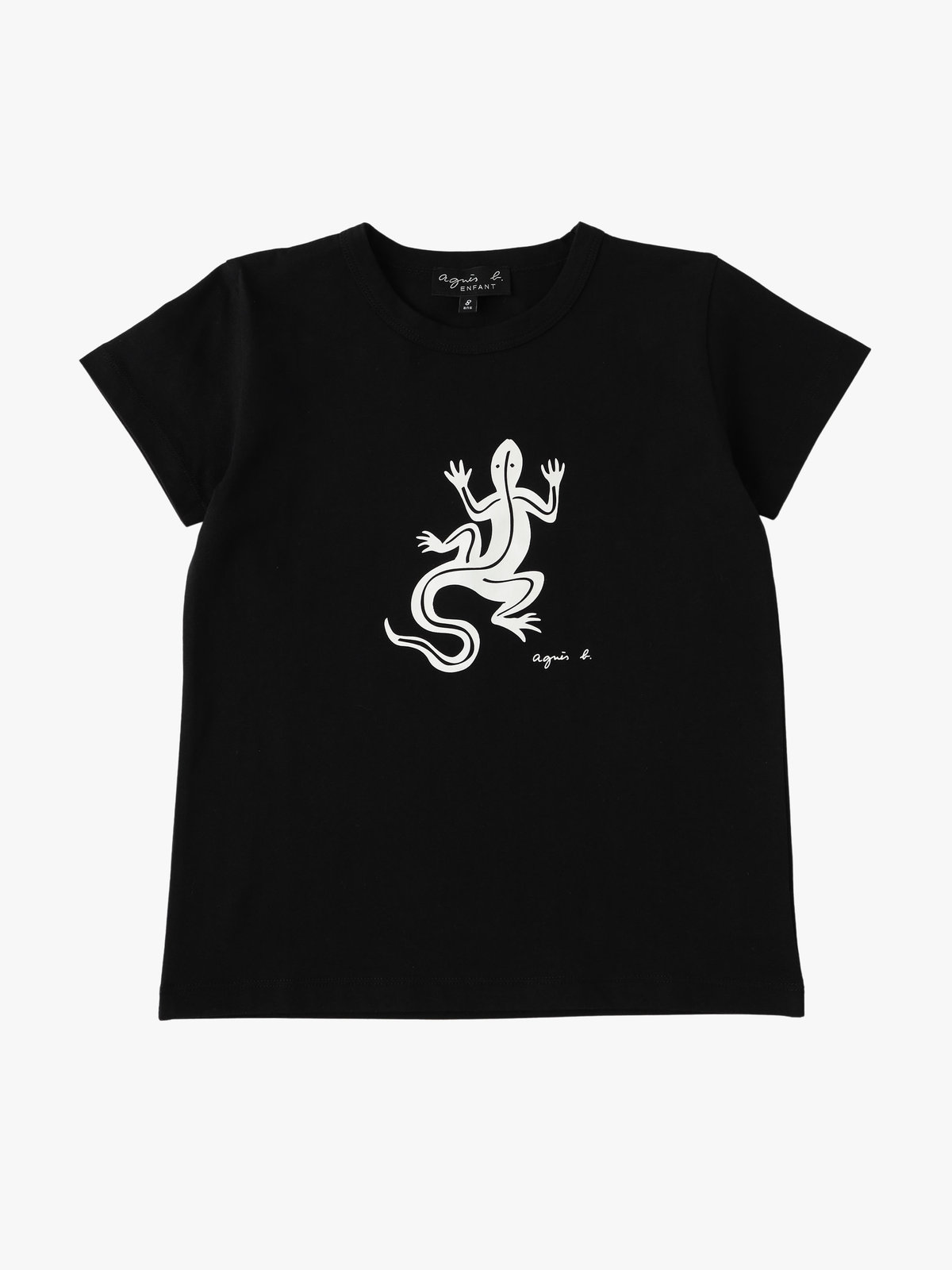 ENFANT ユニセックス キッズ アイコニック コットン 半袖 Tシャツ "Lezard" ブラック