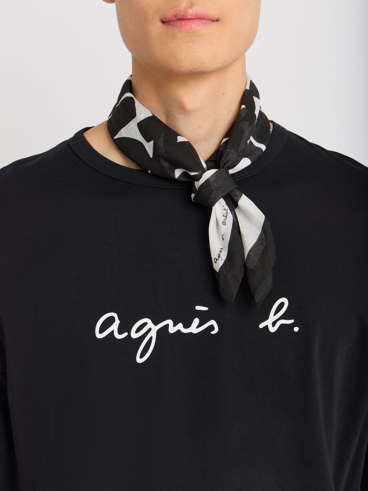 HOMME メンズ メンズ ロゴ コットン 長袖 Tシャツ "Coulos" ブラック