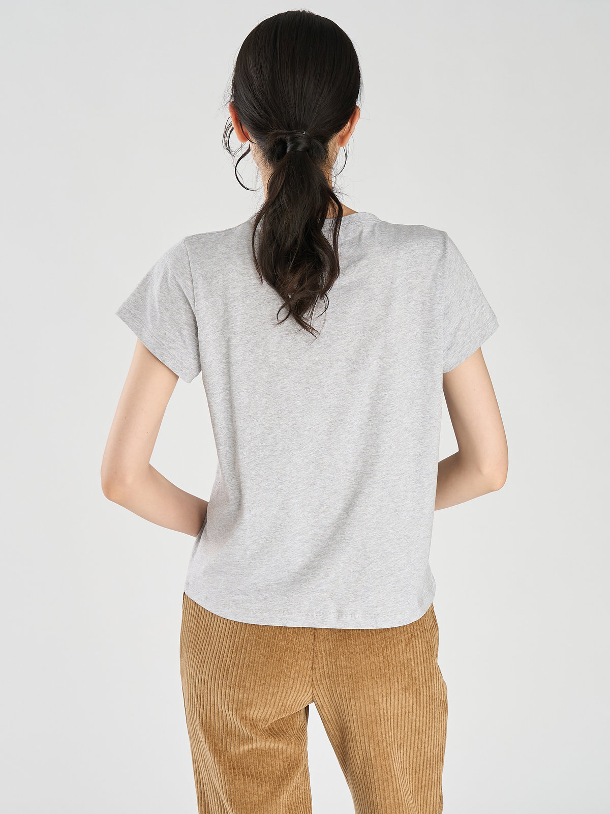 FEMME ウィメンズ メッセージ プリント オーガニックコットン 半袖 Tシャツ "...je sais ce que j' fais...! Zut" グレー