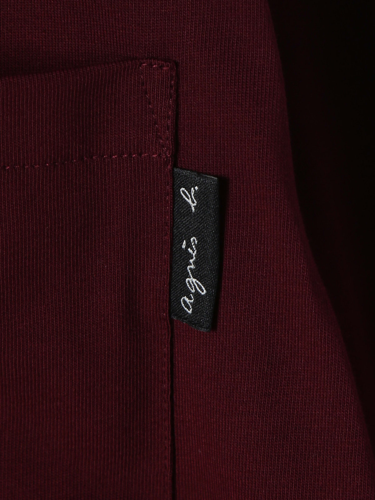 HOMME メンズ メンズ コットン 長袖 ジップシャツ ”Metro” ボルドー