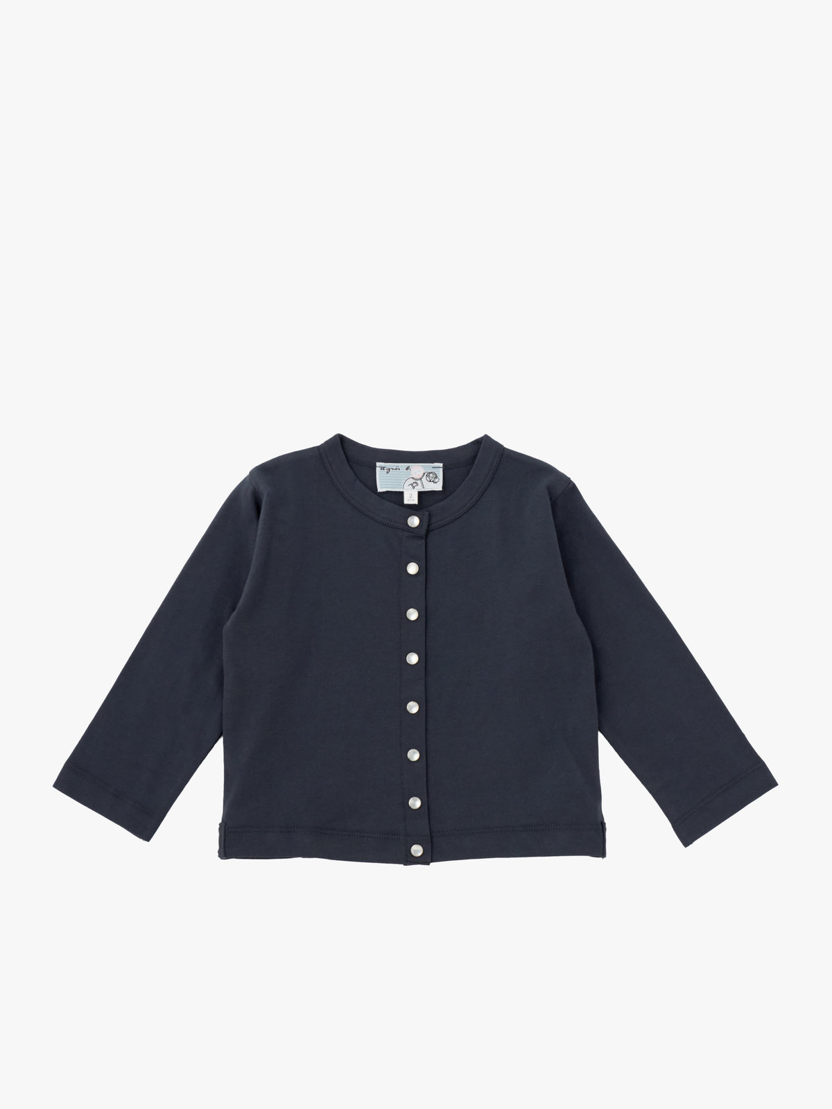 ENFANT ベビー ベビー コットン 長袖 カーディガンプレッション グレー