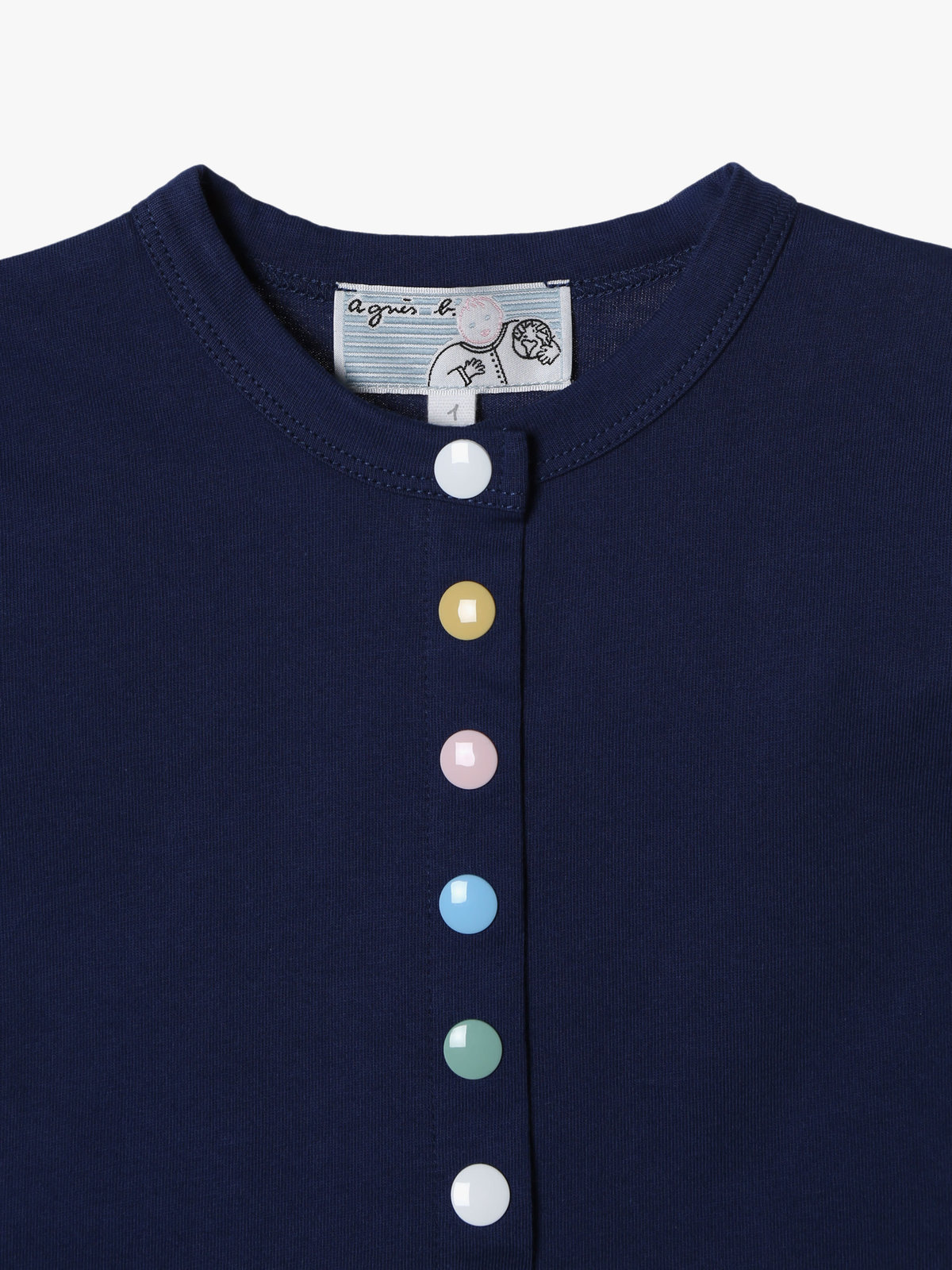 ENFANT ベビー ベビー マルチカラー コットン 長袖 カーディガンプレッション ネイビー