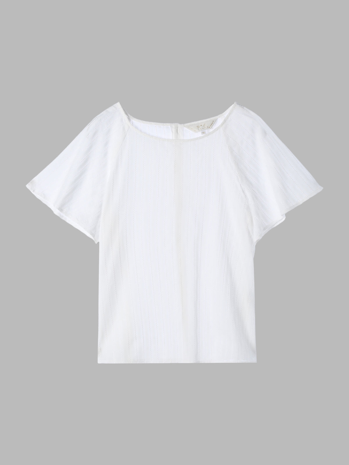 To b. by agnès b. 【Outlet】からみ織 コットン 半袖 ブラウス ホワイト