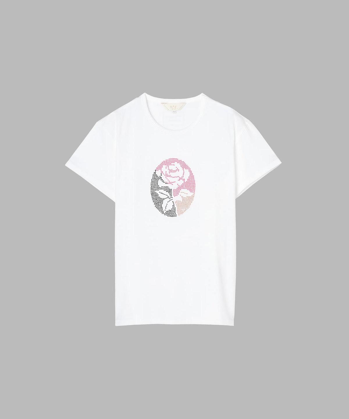 To b. by agnès b. Blooms in Dots(Rose)  オーガニックコットン 半袖 アーティスト Tシャツ ホワイト