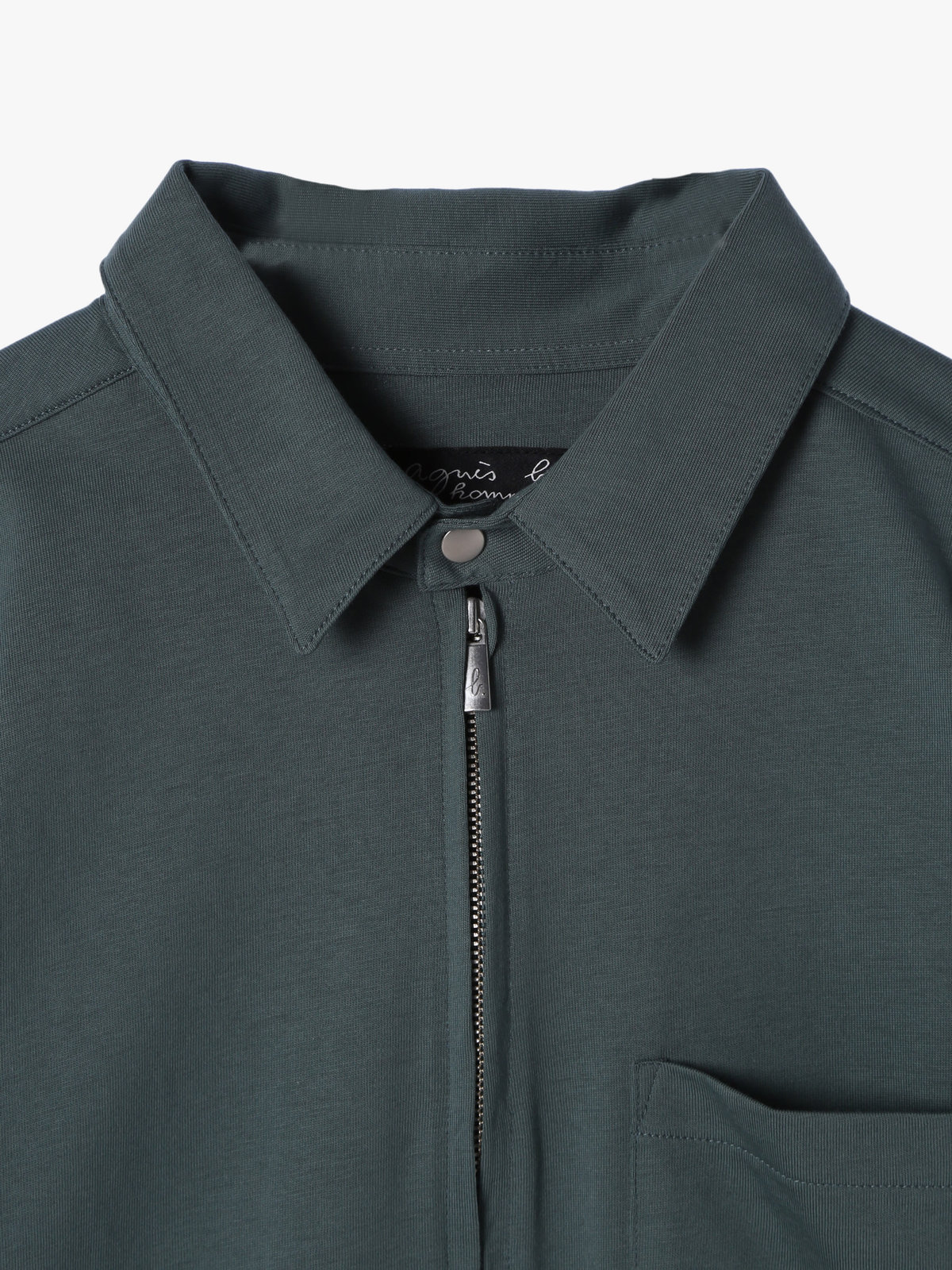 HOMME メンズ メンズ コットン 長袖 ジップシャツ ”Metro” グリーン