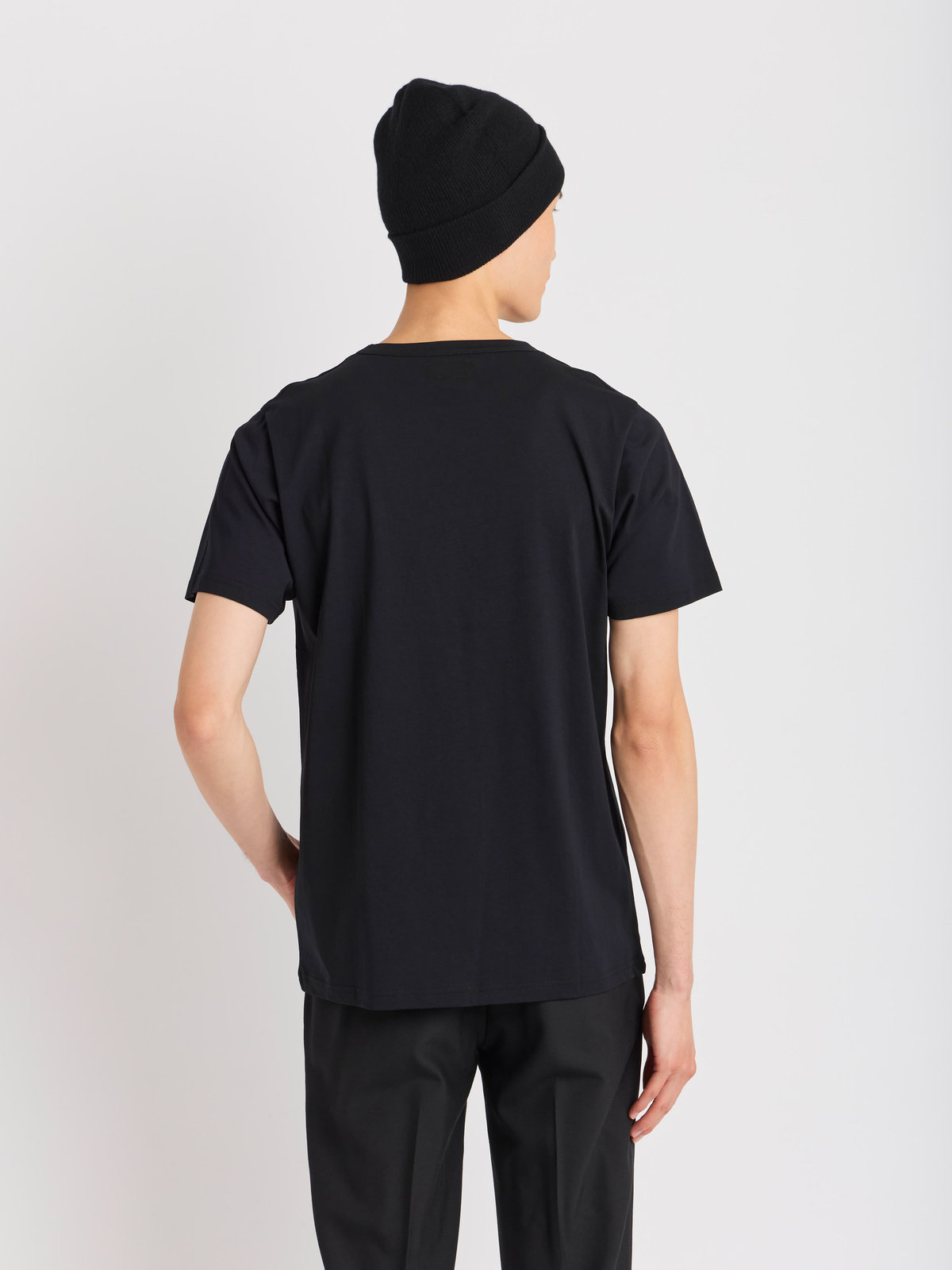 HOMME メンズ メンズ アイコニック プリント コットン 半袖 Tシャツ "Etoile" ブラック