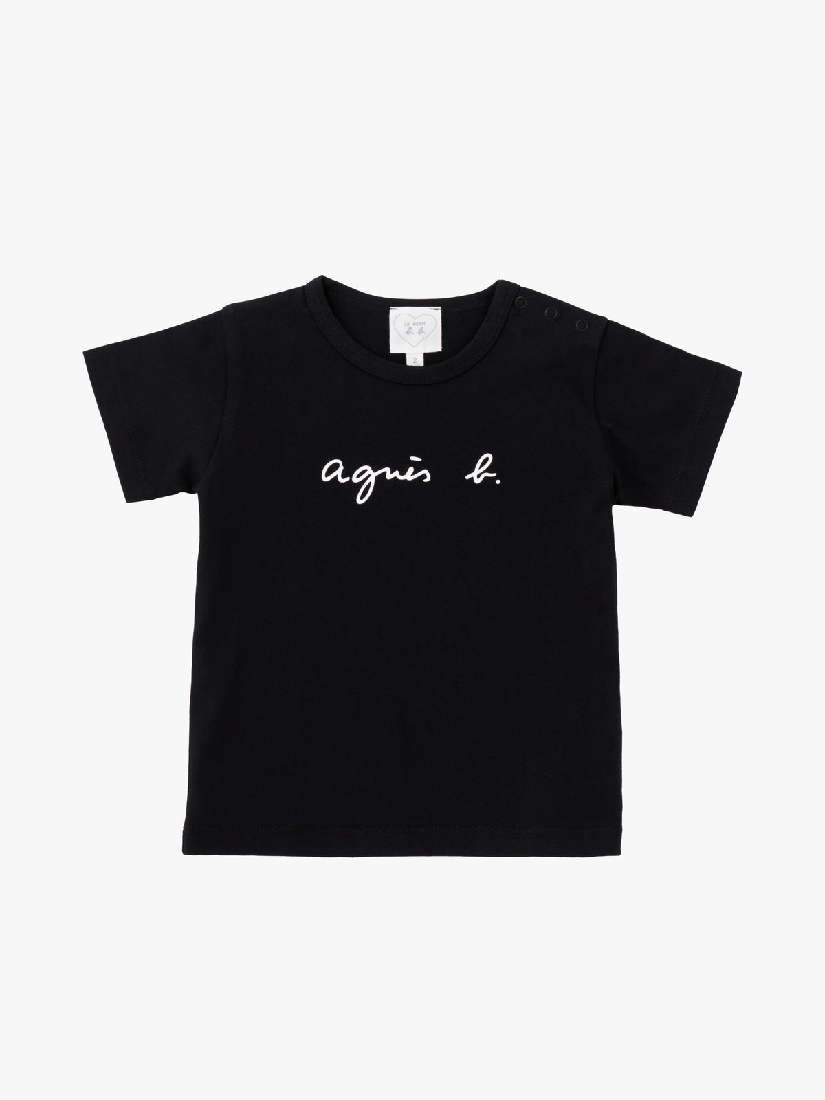 ENFANT ベビー ベビー ロゴ コットン 半袖 Tシャツ ブラック