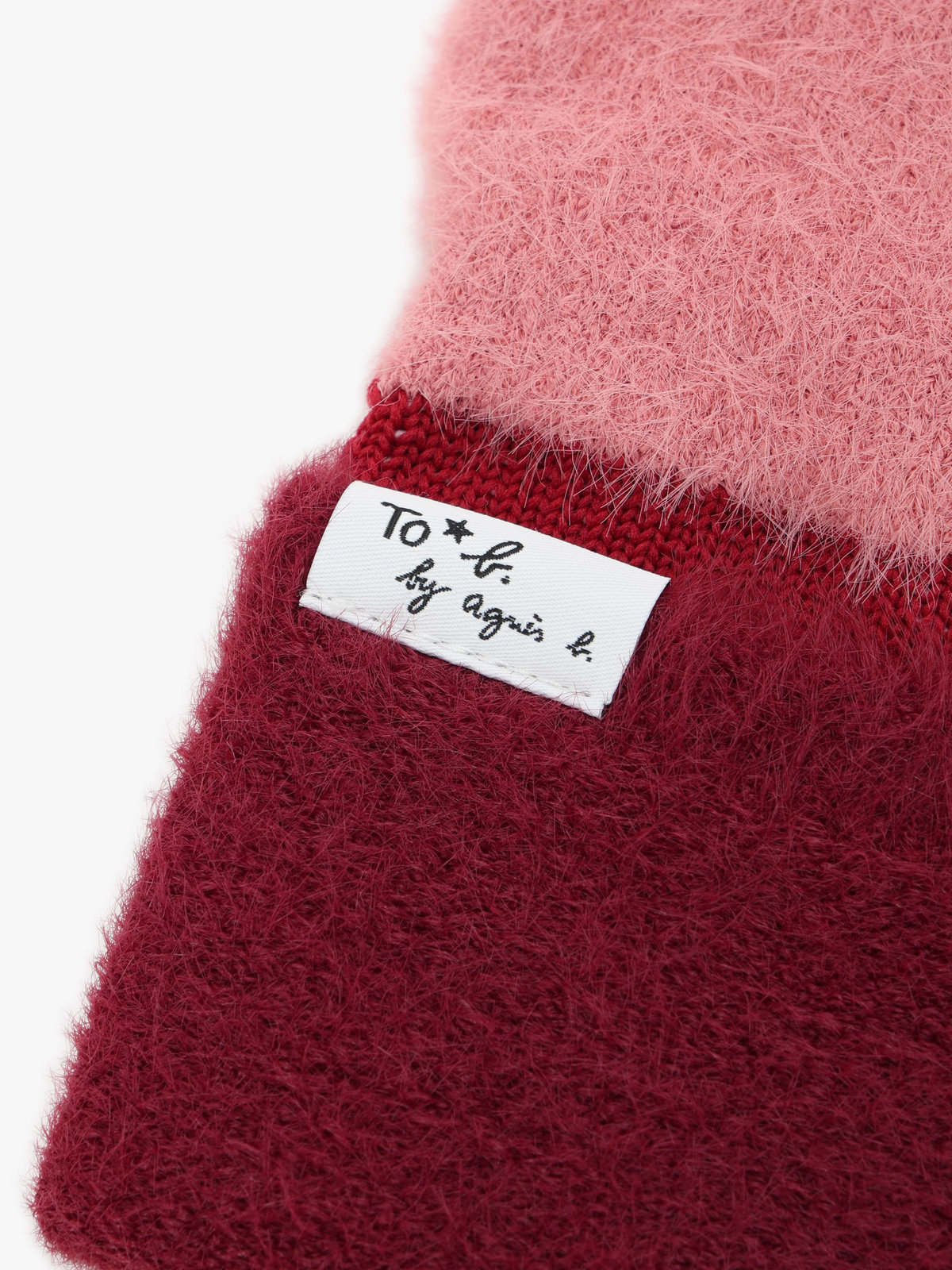 To b. by agnès b. 【Outlet】バイカラー ニット グローブ ピンク