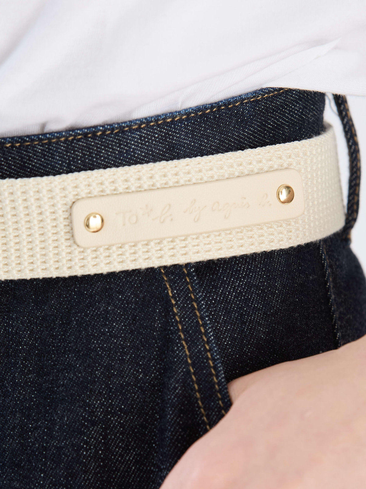 To b. by agnès b. カラー ベルト ホワイト