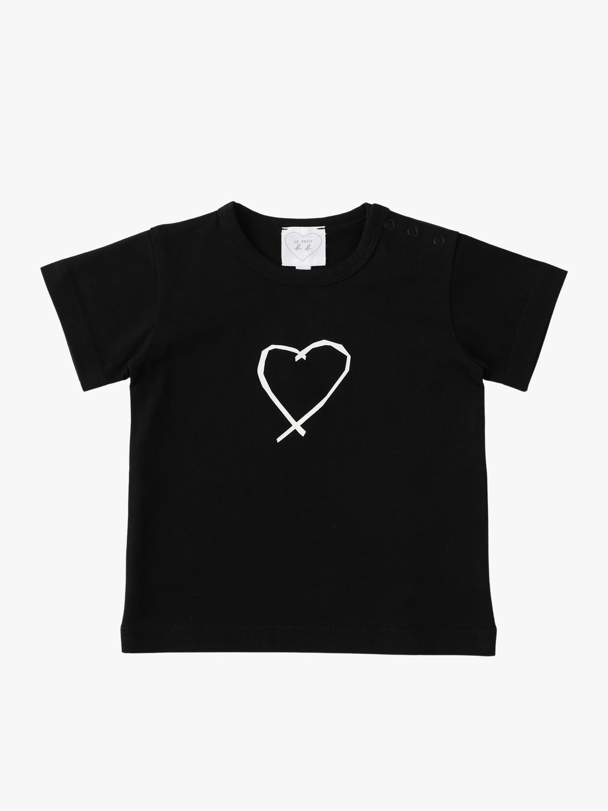 ENFANT ベビー ベビー アイコニック コットン 半袖 Tシャツ "Sarajevo heart" ブラック