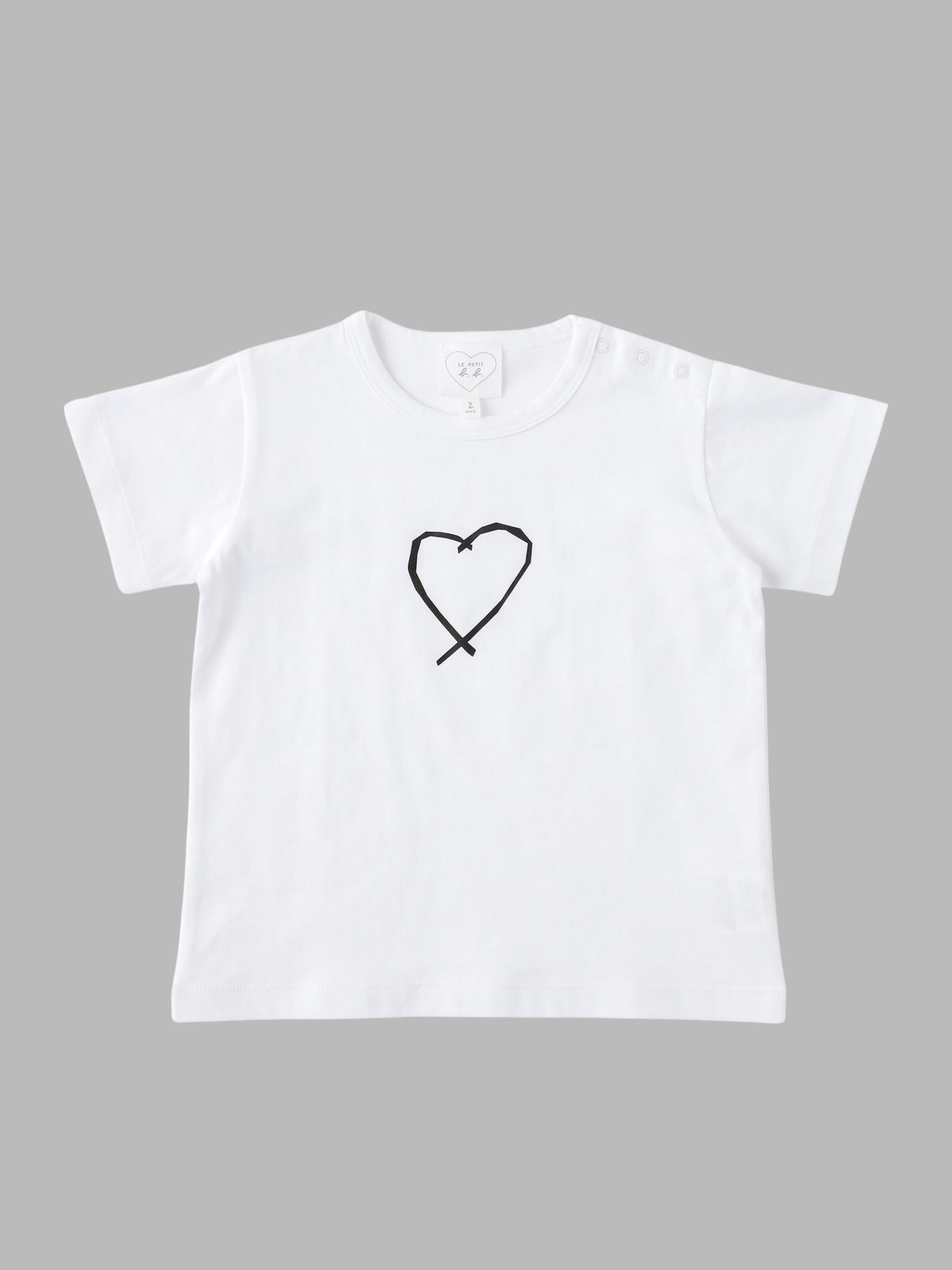 ENFANT ベビー ベビー アイコニック コットン 半袖 Tシャツ "Sarajevo heart" ホワイト